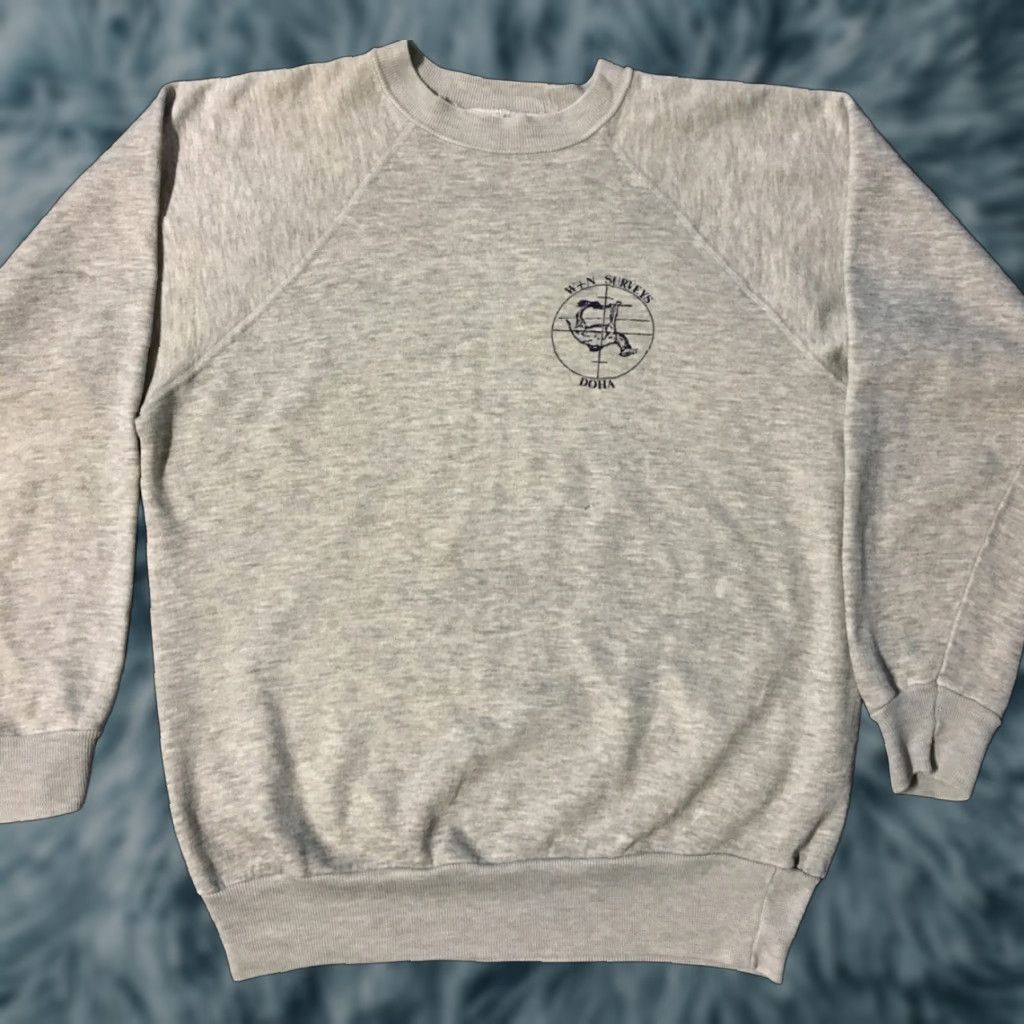 Camel Vtg 80s Doha Qatar Camel Land Survey Faded Distress Sweatshirt M USA Grunge 90s Size US M / EU 48-50 / 2 - 1 Thumbnail