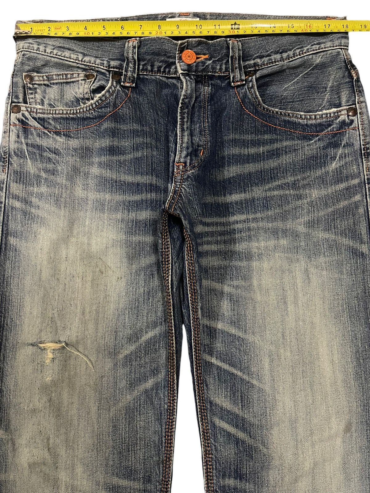 Edwin Vintage 90s Edwin Faded Wash Style Distress Loose Jeans Size US 36 / EU 52 - 11 Thumbnail
