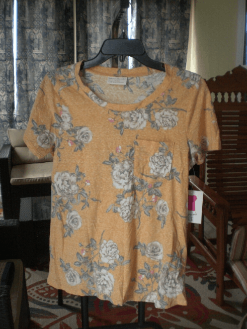 Other NWT Bobbie Brooks Mustard Floral Top Shirt Blouse SMALL Size S / US 4 / IT 40 - 1 Thumbnail
