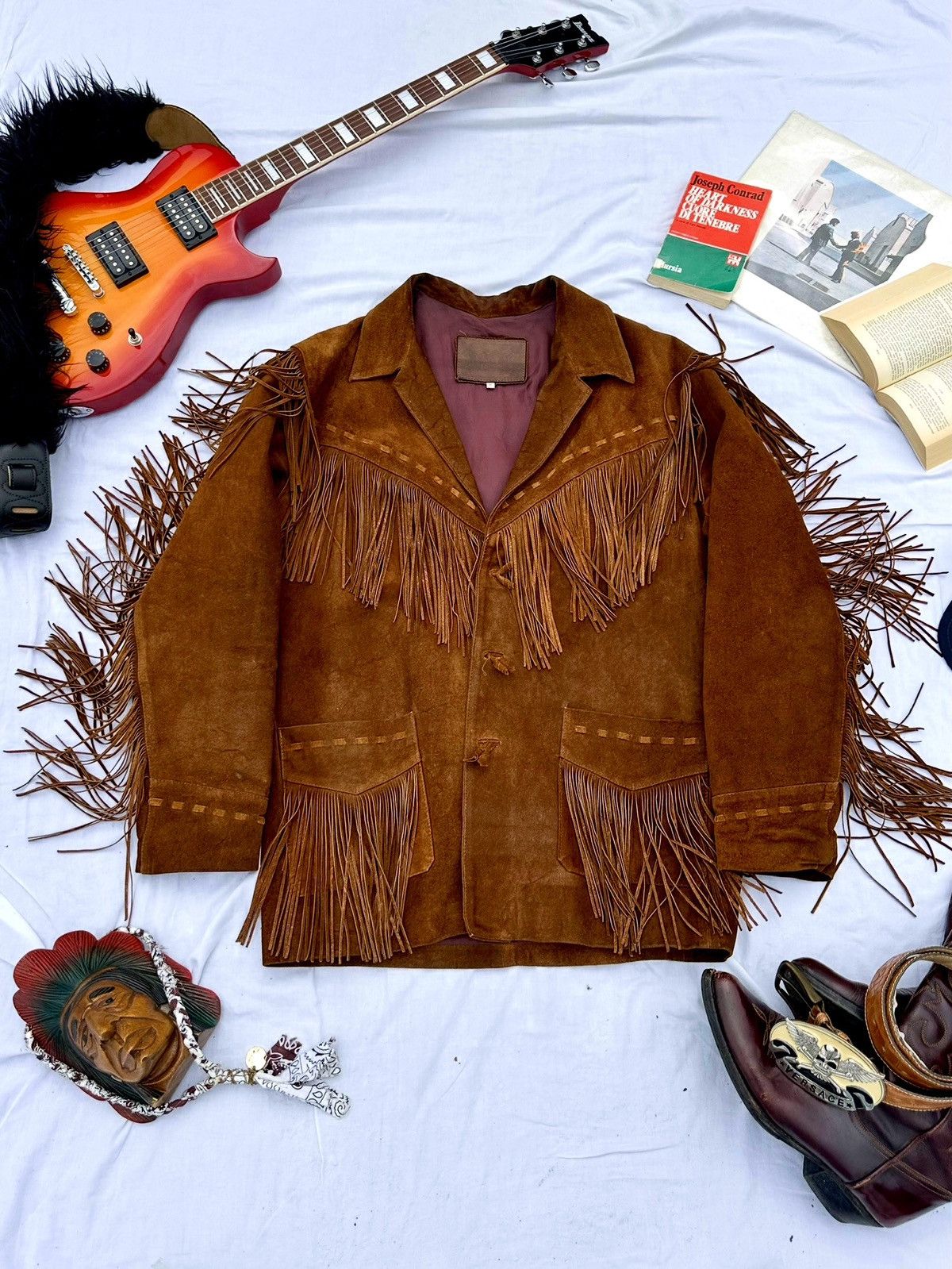 Vintage 1990s Suede Fringe Jacket - Cowboy Style M Size US M / EU 48-50 / 2 - 1 Thumbnail