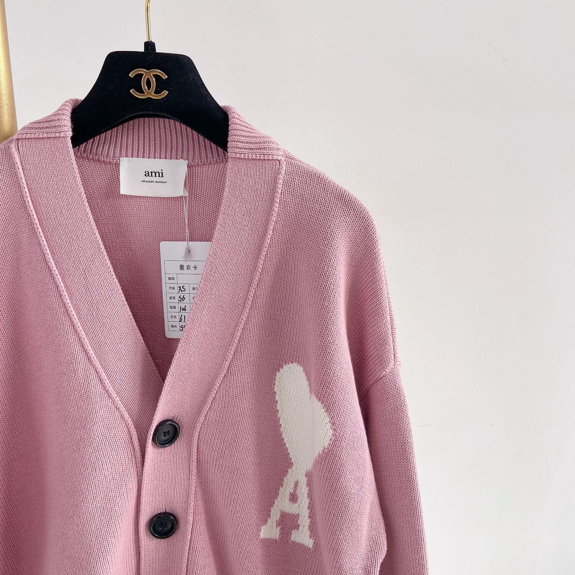 AMI Ami pink knit cardigan XS 9906 Size XS / US 0-2 / IT 36-38 - 4 Thumbnail