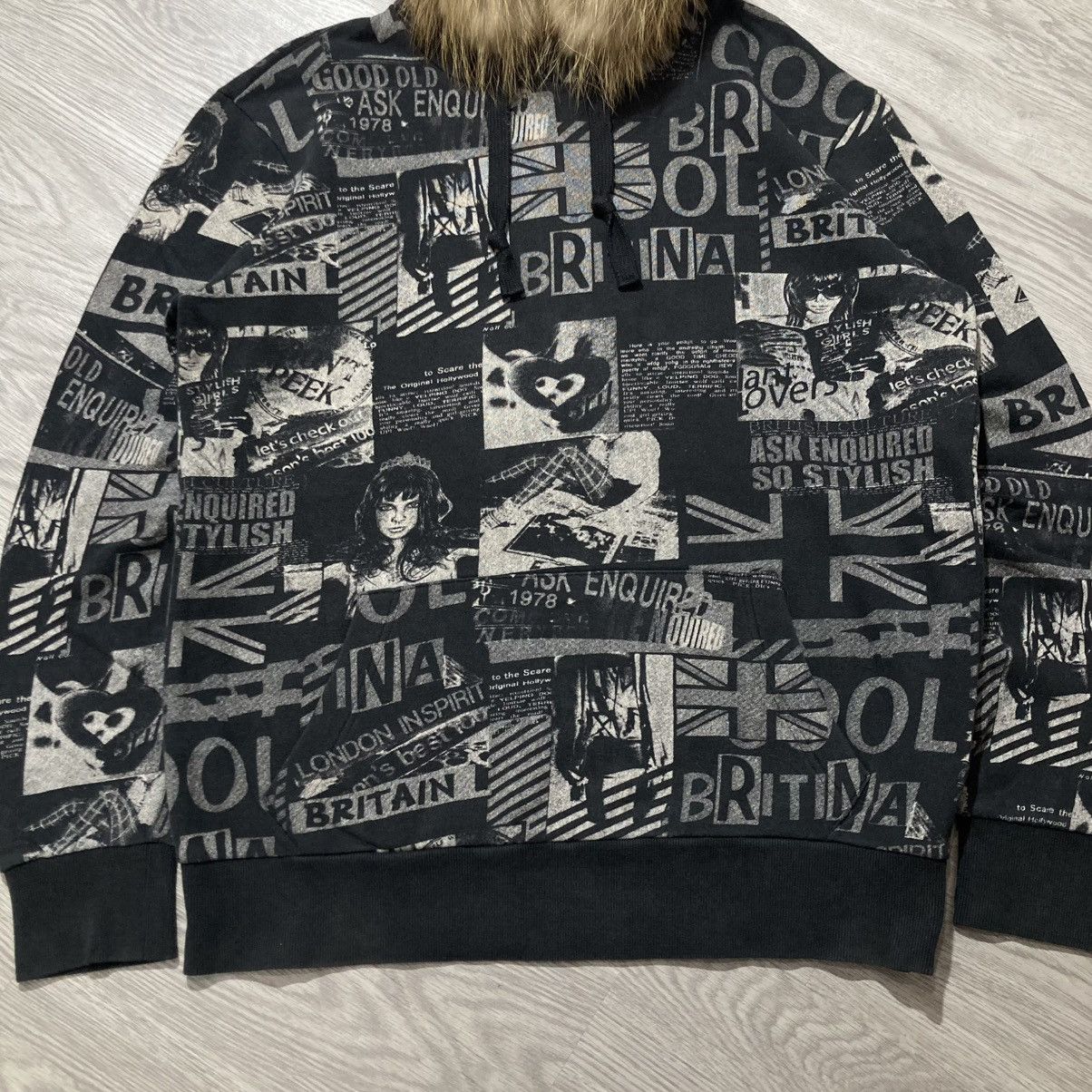 Hysteric Glamour 2000s Ask Enquired British England Punk Style Fur Hoodie Size US XL / EU 56 / 4 - 6 Thumbnail