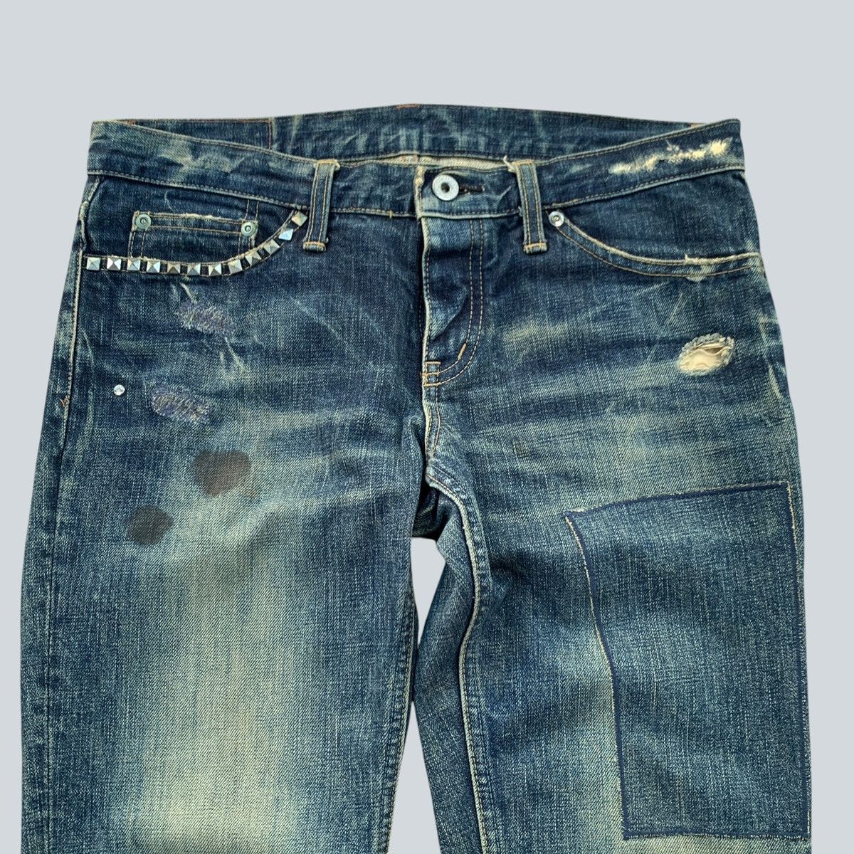 Hysteric Glamour × Swarovski Hysteric Glamour Distressed Denim with Swarovski Crystals Size 33" - 2 Thumbnail