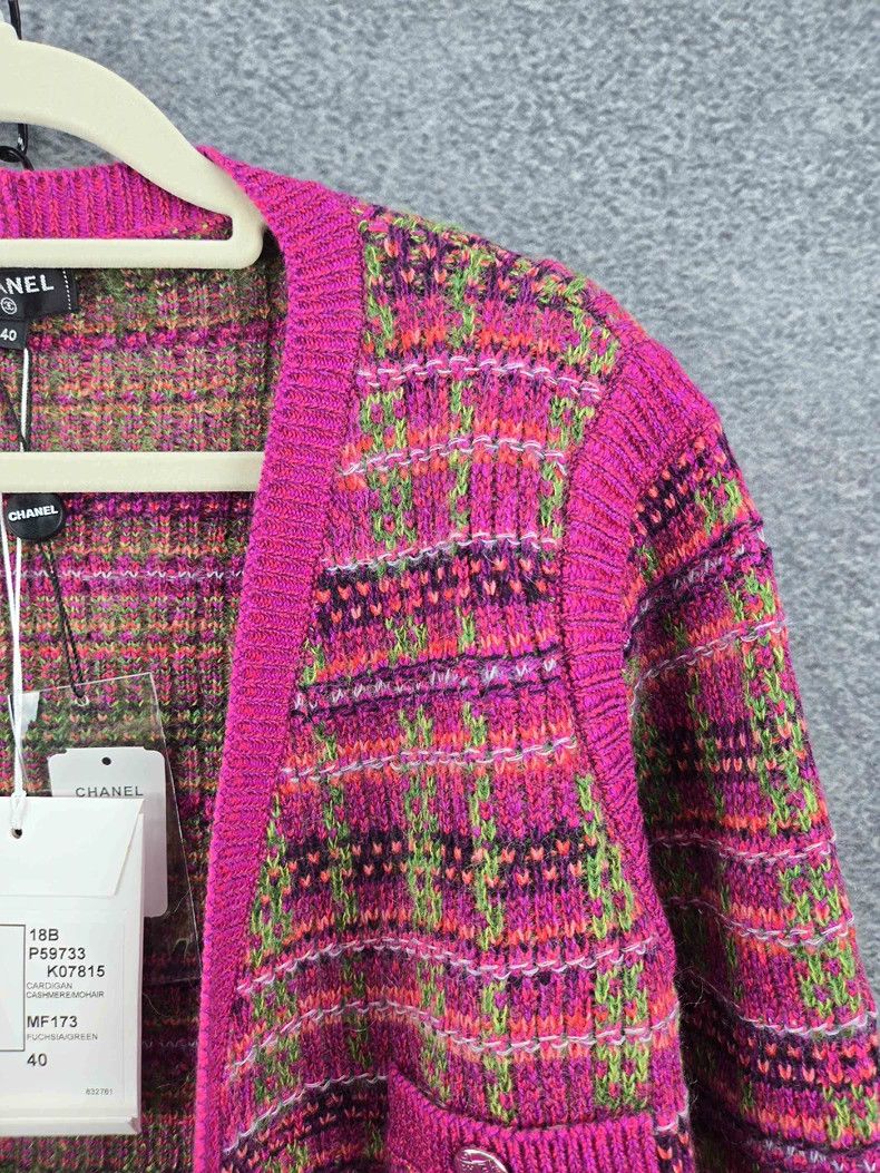 Chanel Chanel Floral checkered cardigan jacket Size S / US 4 / IT 40 - 4 Thumbnail