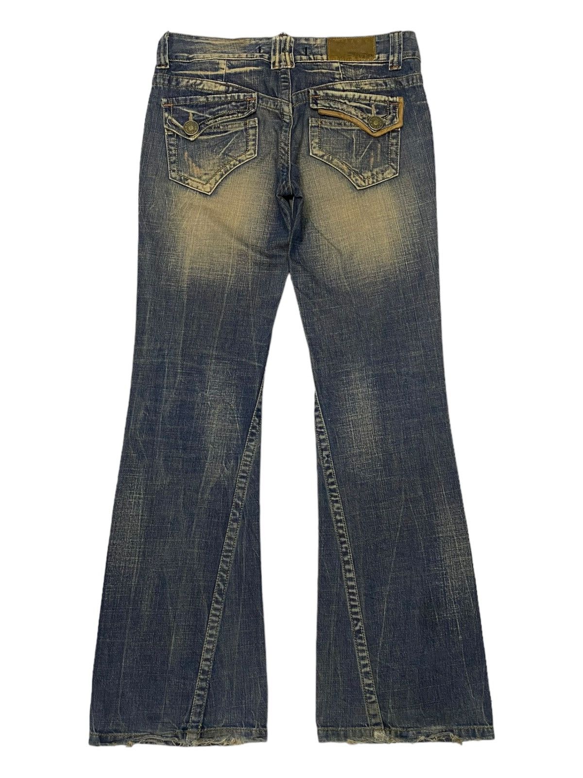 Le Grande Bleu (L.G.B.) × Tornado Mart FLARE🔥LOLITA RUSTY DISTRESSED FLARE DENIM JEANS Size US 33 - 3 Thumbnail