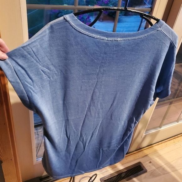 Vintage Amorosa Blue Metallic Pocket Short Sleeve Made in Italy Sz. Size L / US 10 / IT 46 - 2 Thumbnail