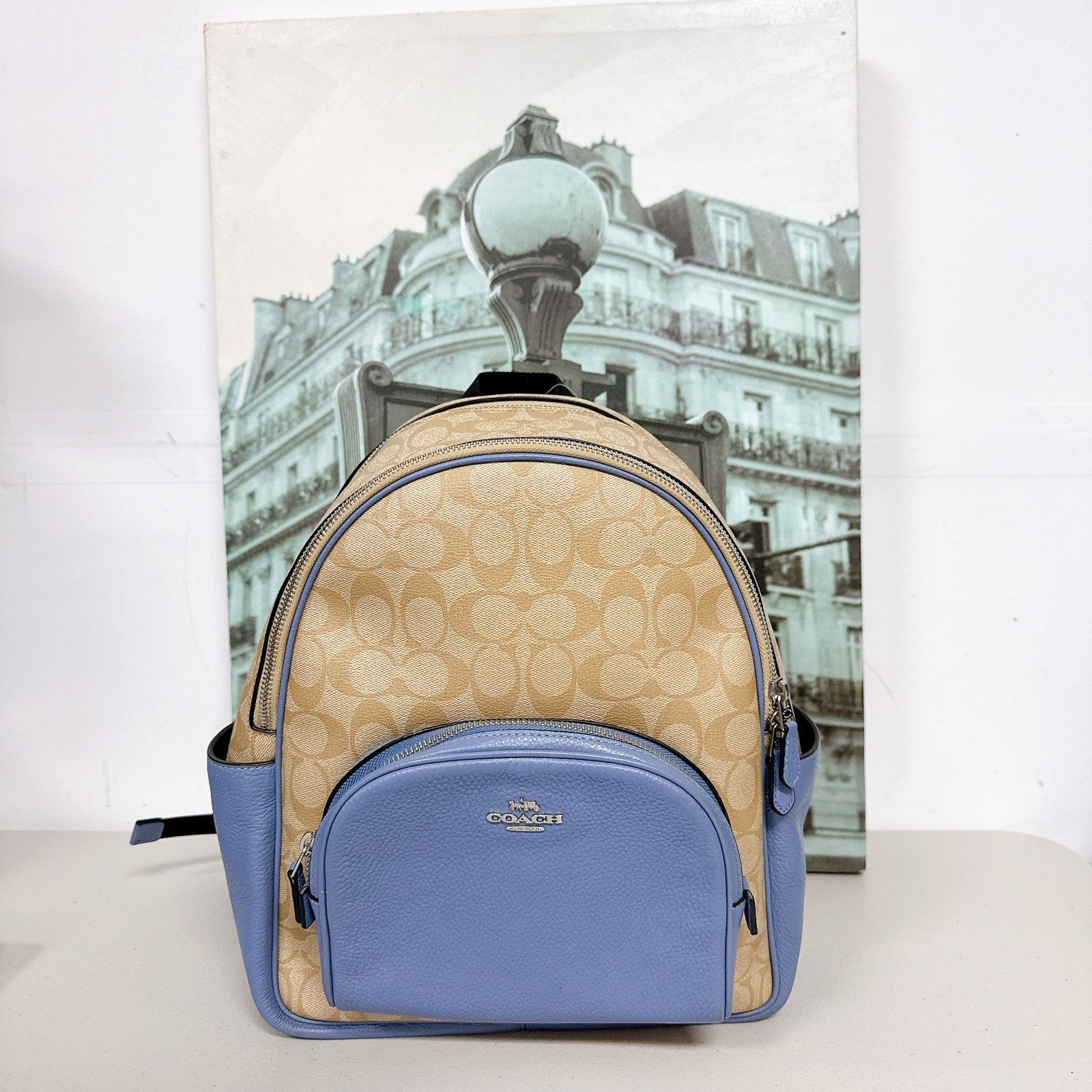 Coach 5671 Court Backpack In Signature Canvas