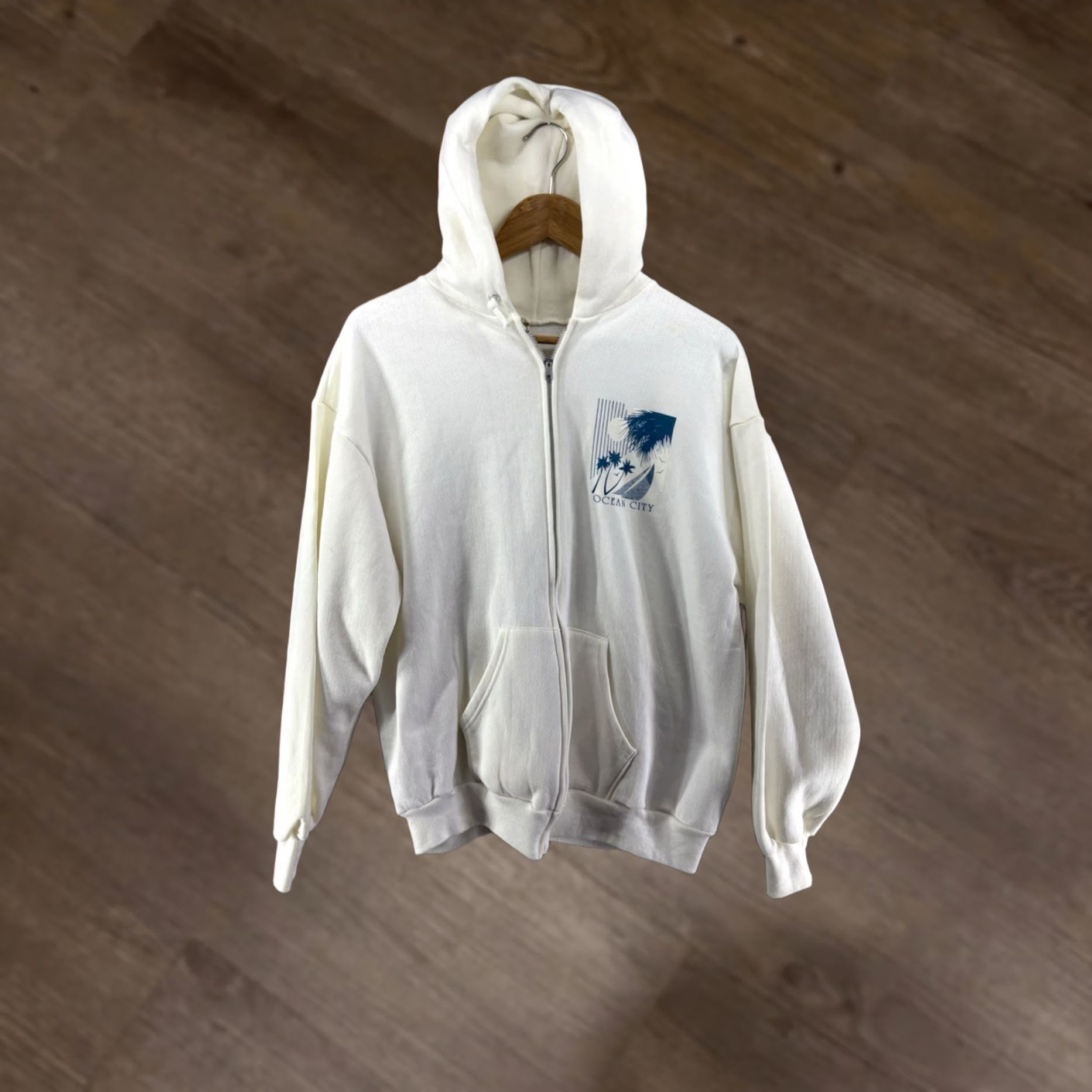 Streetwear × Vintage Kashwayz Full Zip Up Hoodie (White) | Grailed