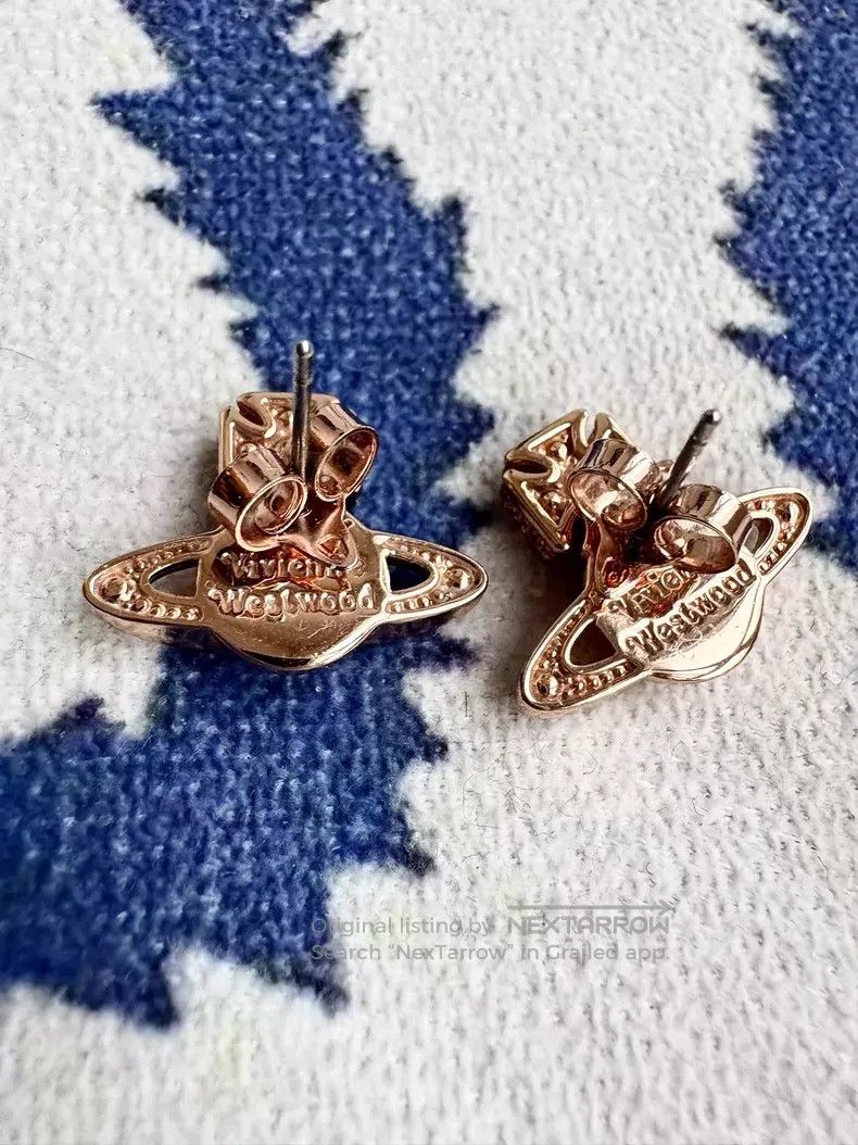 Vivienne Westwood Vivienne Westwood Rose Gold Saturn Stud Earrings Size ONE SIZE - 7 Thumbnail