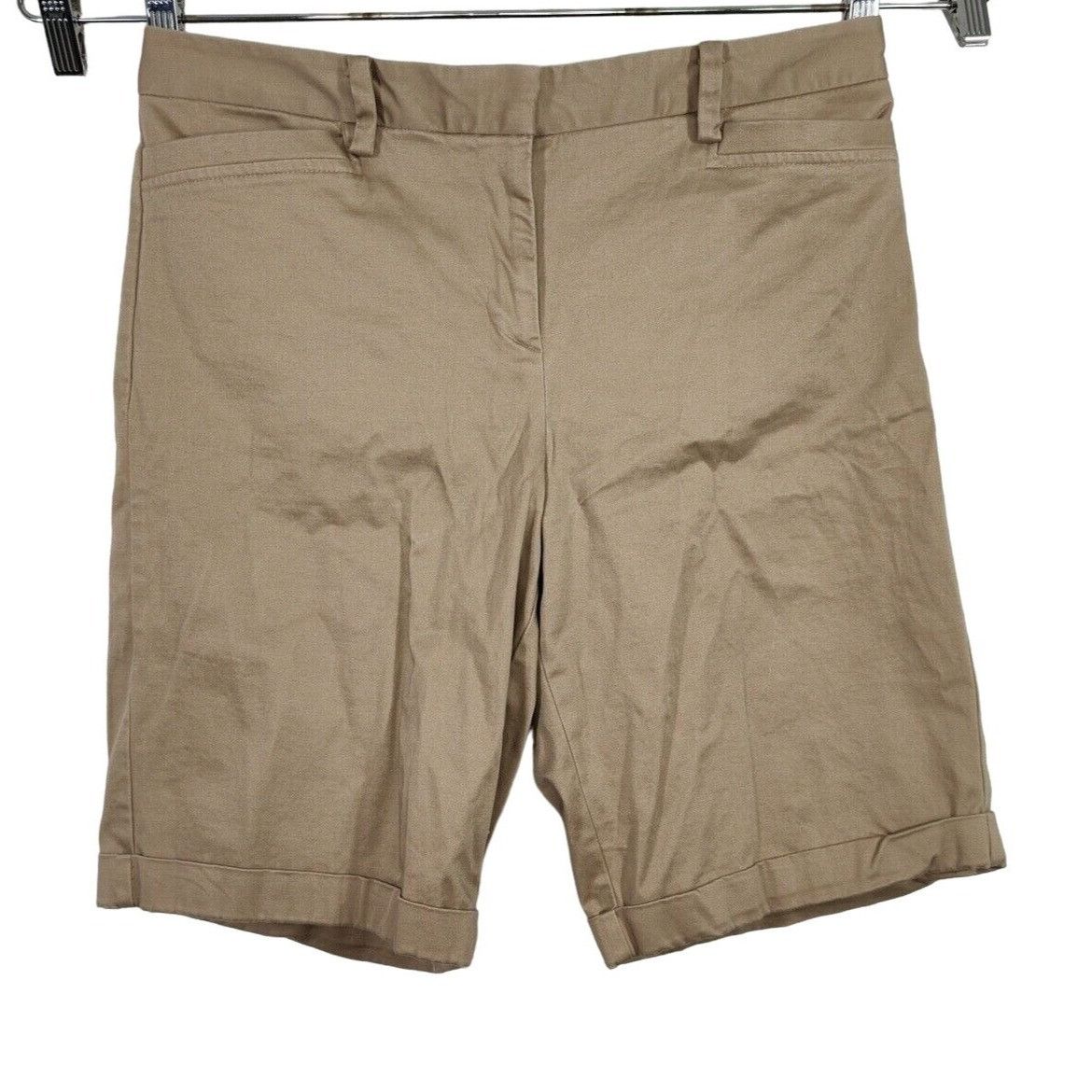 George George Khaki Chino Bermuda Shorts Women Size 10 Cuffed Size 32" / US 10 / IT 46 - 1 Thumbnail