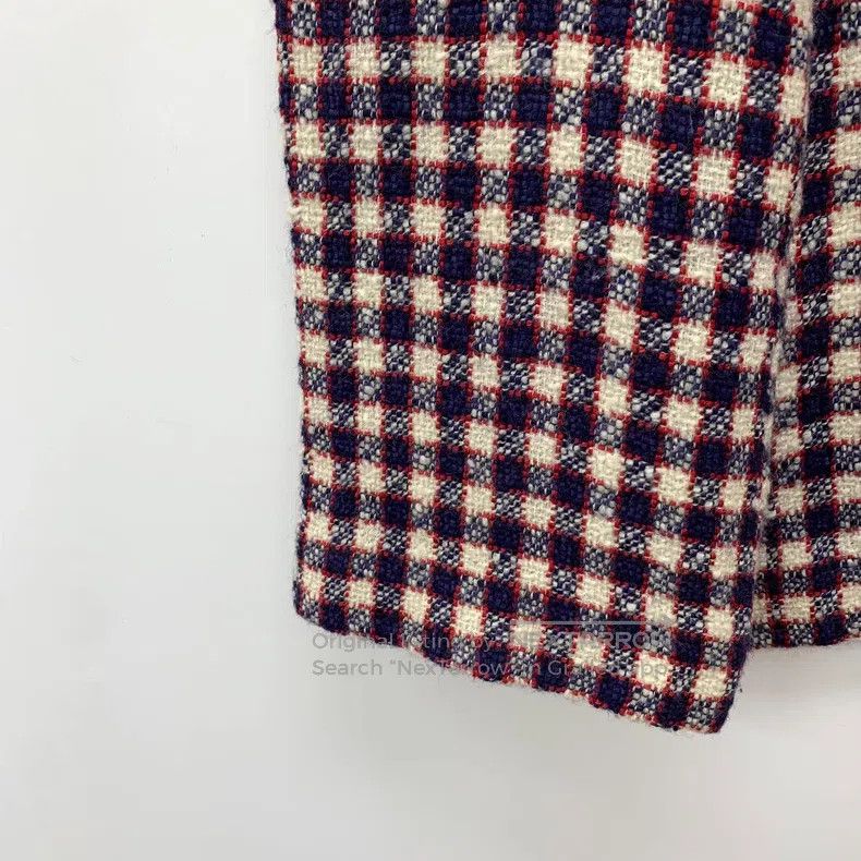 Gucci Gucci Colour-blocked plaid wool braided casual wide-leg tr Size 26" / US 2 / IT 38 - 4 Thumbnail