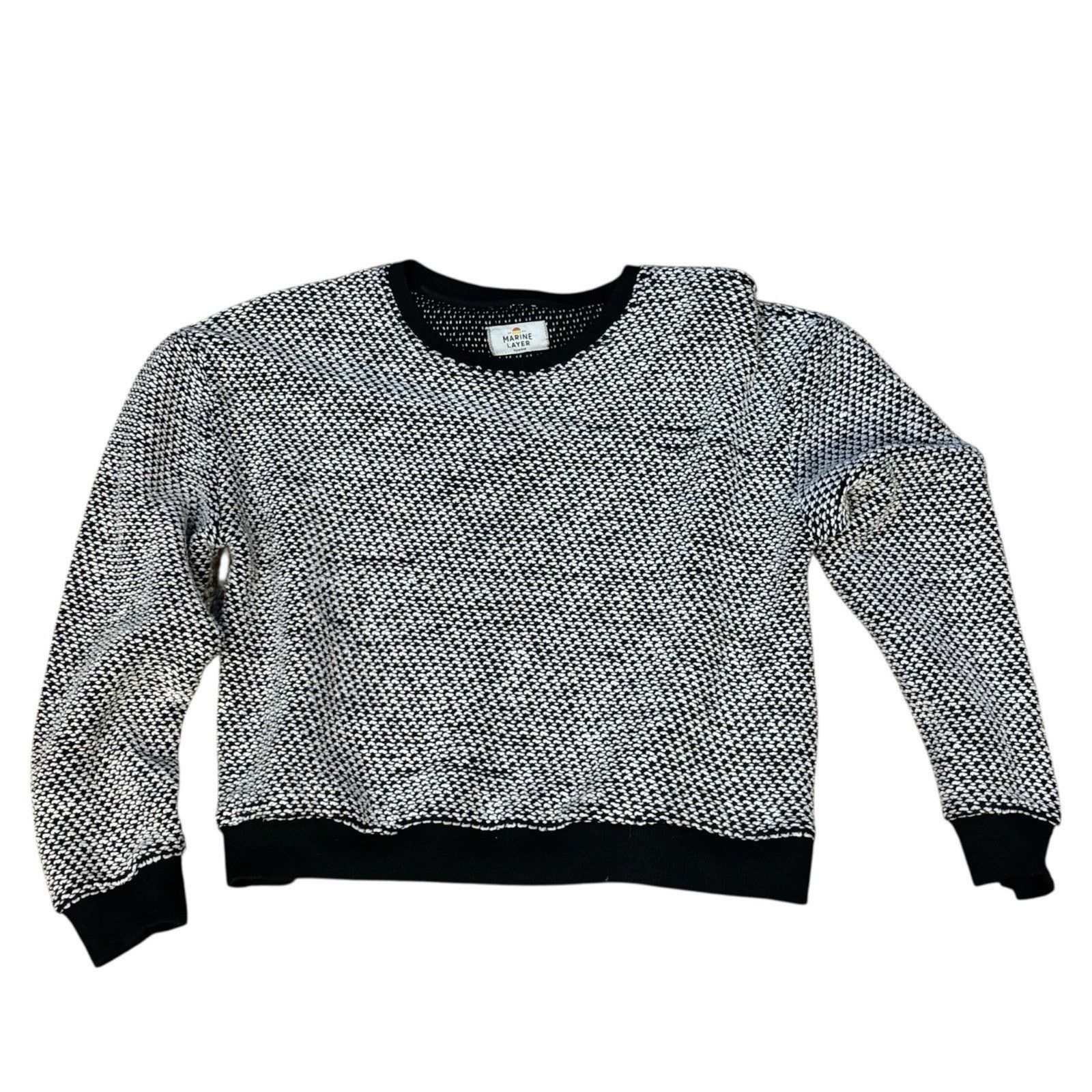 Marine Layer Marine Layer Cropped Textured Black & White Sweater Medium Size M / US 6-8 / IT 42-44 - 1 Thumbnail