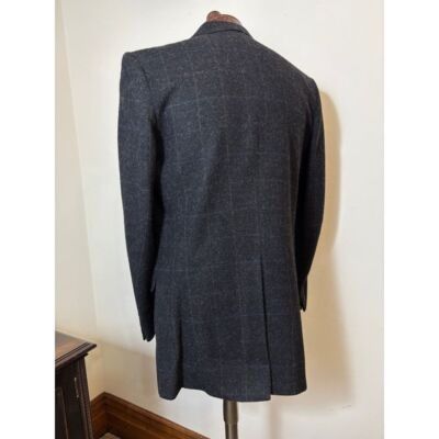 Farah Luxury Charcoal Gray Windowpane Wool Sport Coat Blazer Class Size 40R - 7 Thumbnail