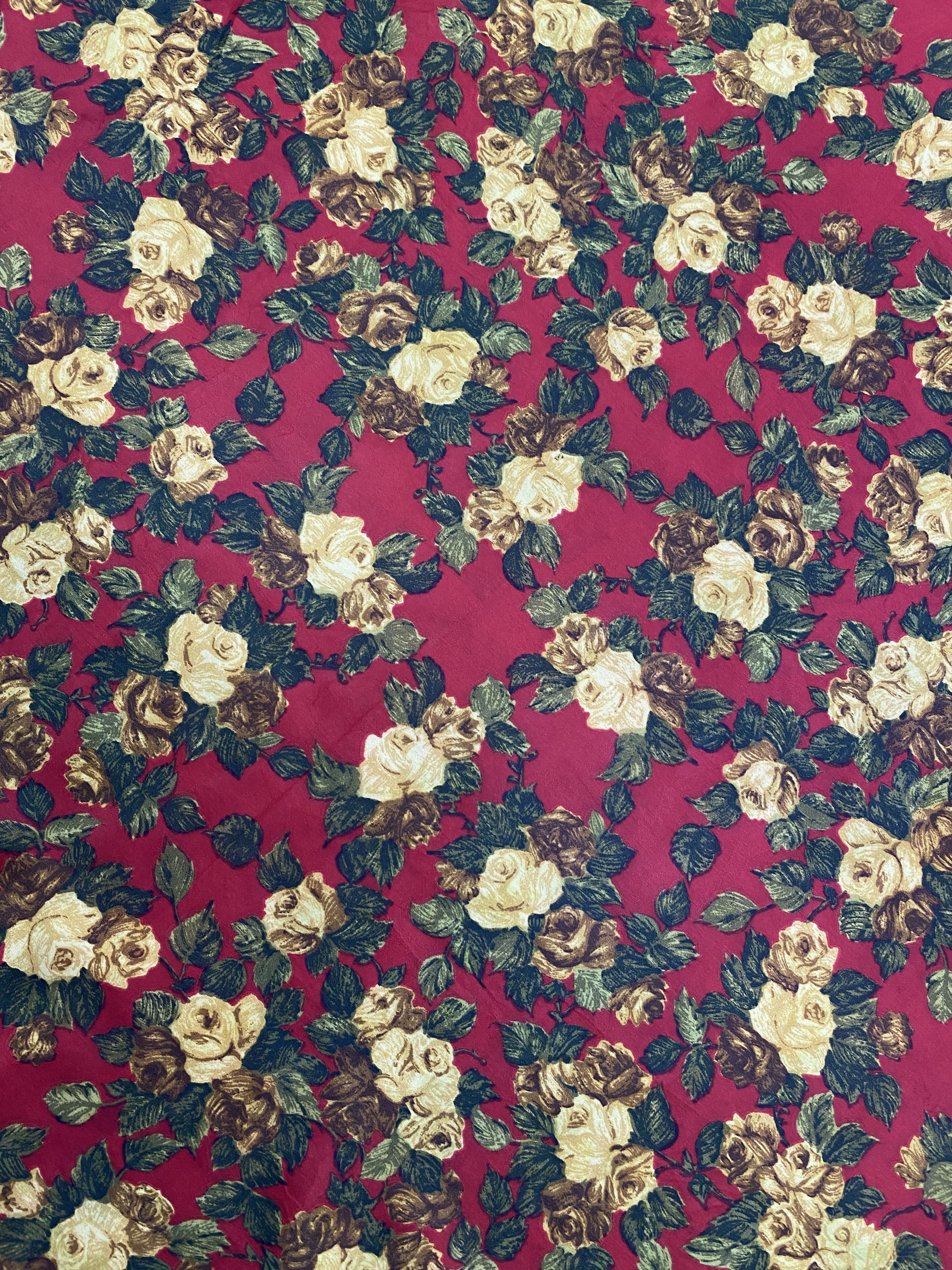 Other Vintage Floral Motive Silk Scarf / Silk Shawl SN0266 Size ONE SIZE - 6 Thumbnail