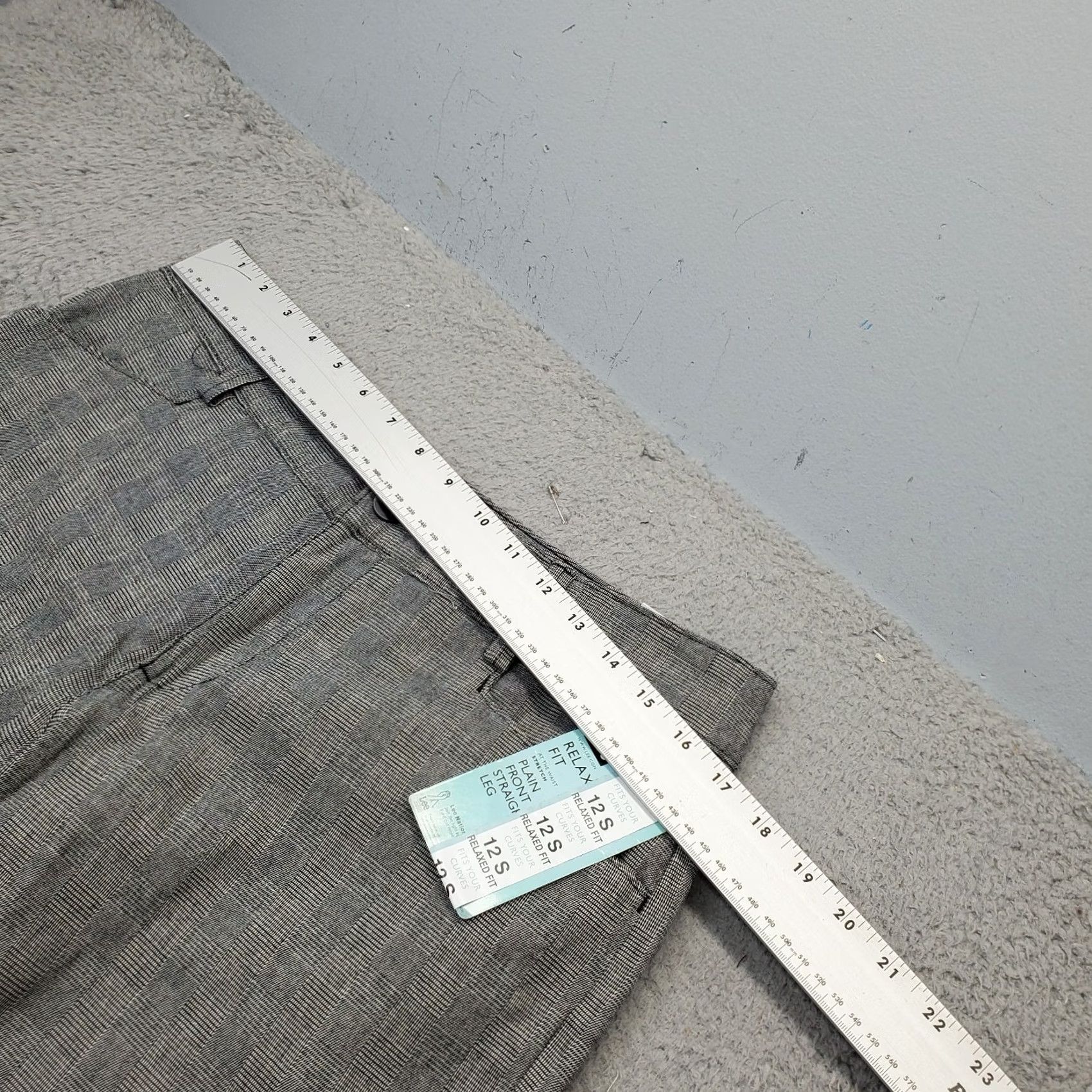 Lee Lee Pants Womens 12S Gray Glen Plaid Stretch Relaxed Fit Straight Pants Size 34" / US 12 / IT 48 - 3 Thumbnail