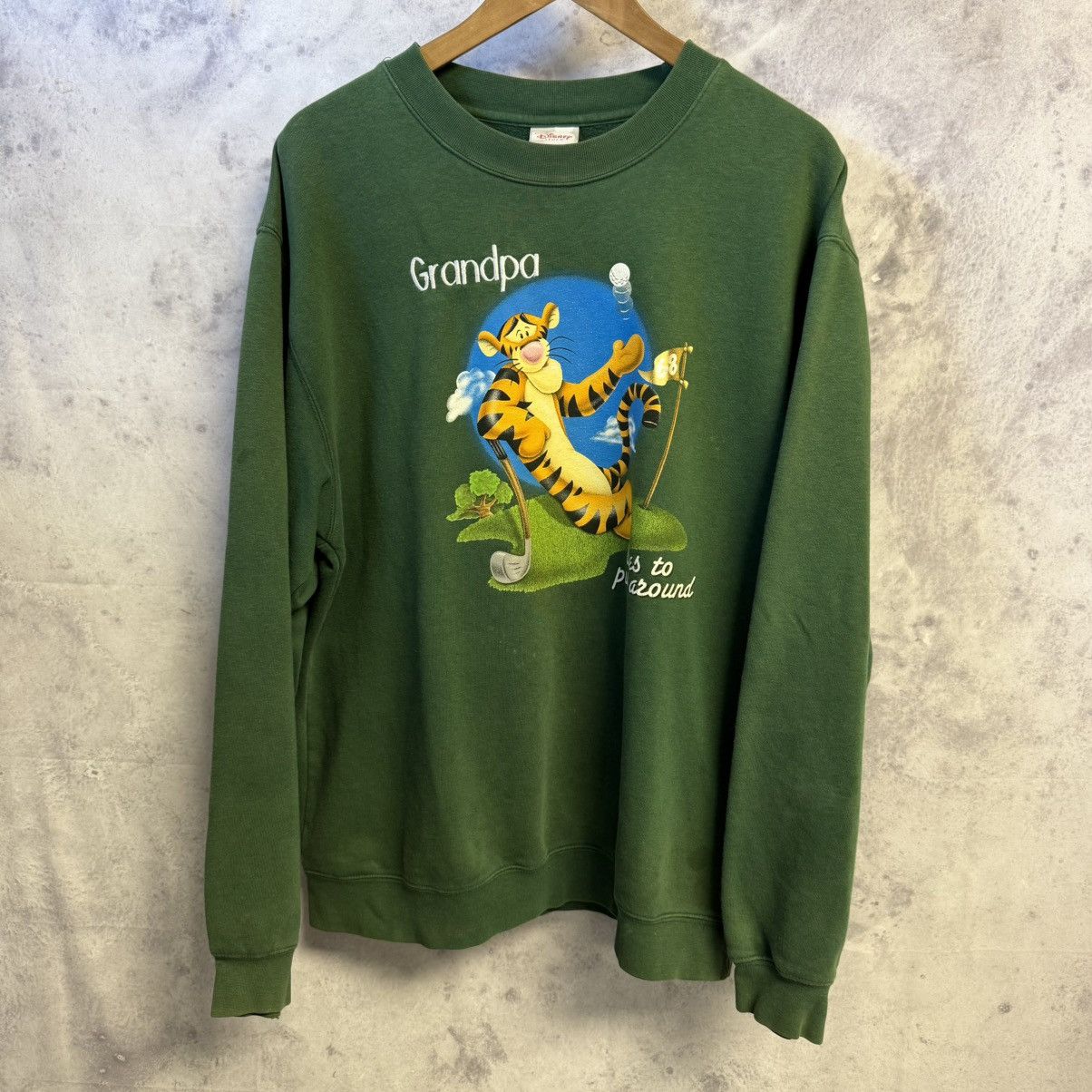 Disney Vintage Disney Tigger Golf Sweatshirt Mens L 23x26.5 Green C Size US L / EU 52-54 / 3 - 1 Thumbnail