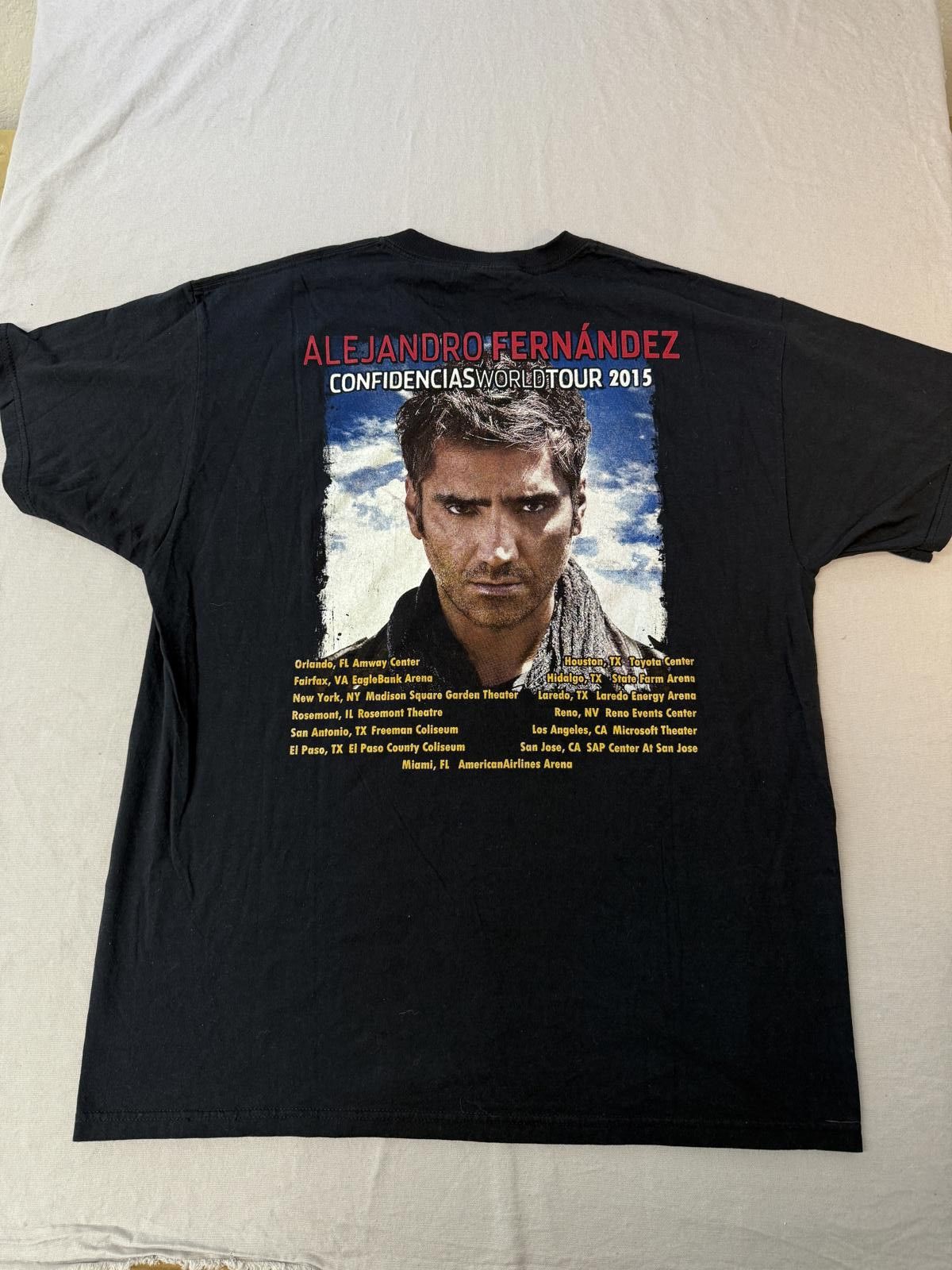 Jerzees Alejandro Fernandez T-shirt Confidencias World Tour 2015 XL Size US XL / EU 56 / 4 - 2 Thumbnail