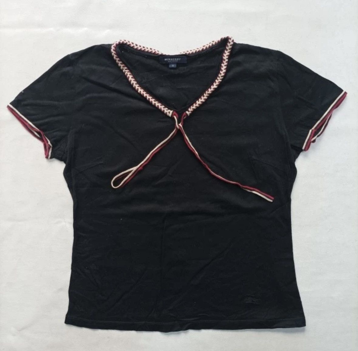 Burberry Burberrys london braided v neck tshirt women archive Size S / US 4 / IT 40 - 1 Thumbnail