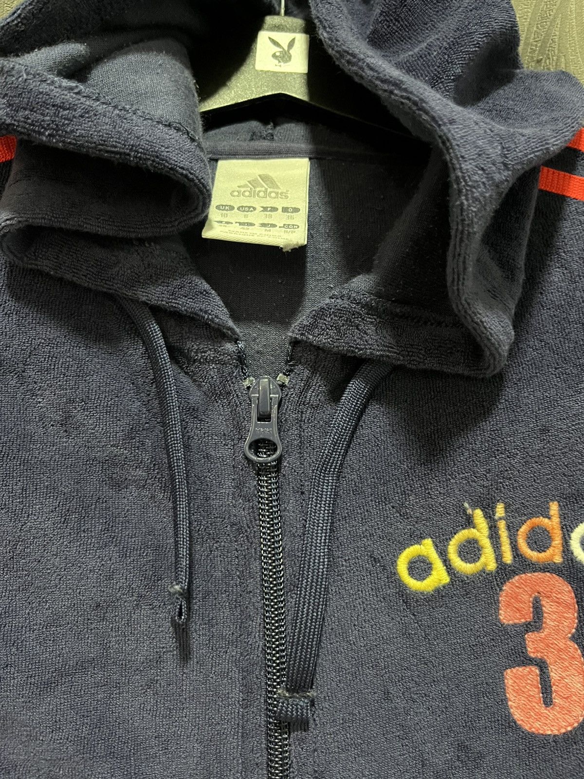 Adidas Adidas 3 Full Zip Short Sleeve Fleece Hoodie Size S / US 4 / IT 40 - 5 Thumbnail