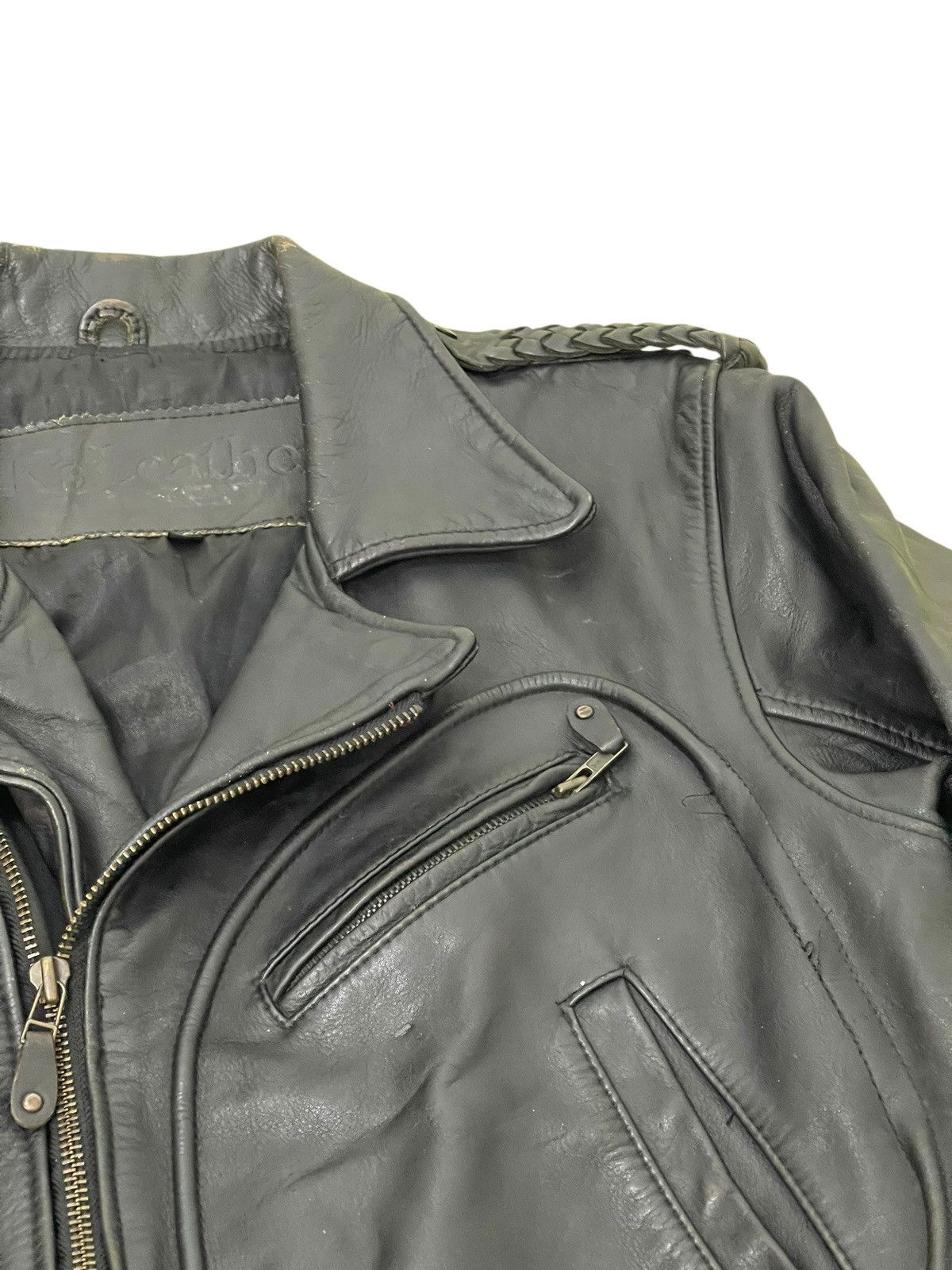 Kadoya Vtg Kadoya Akira Leather Jacket Cowhide Double Collar 2🟦 Size US L / EU 52-54 / 3 - 11 Thumbnail