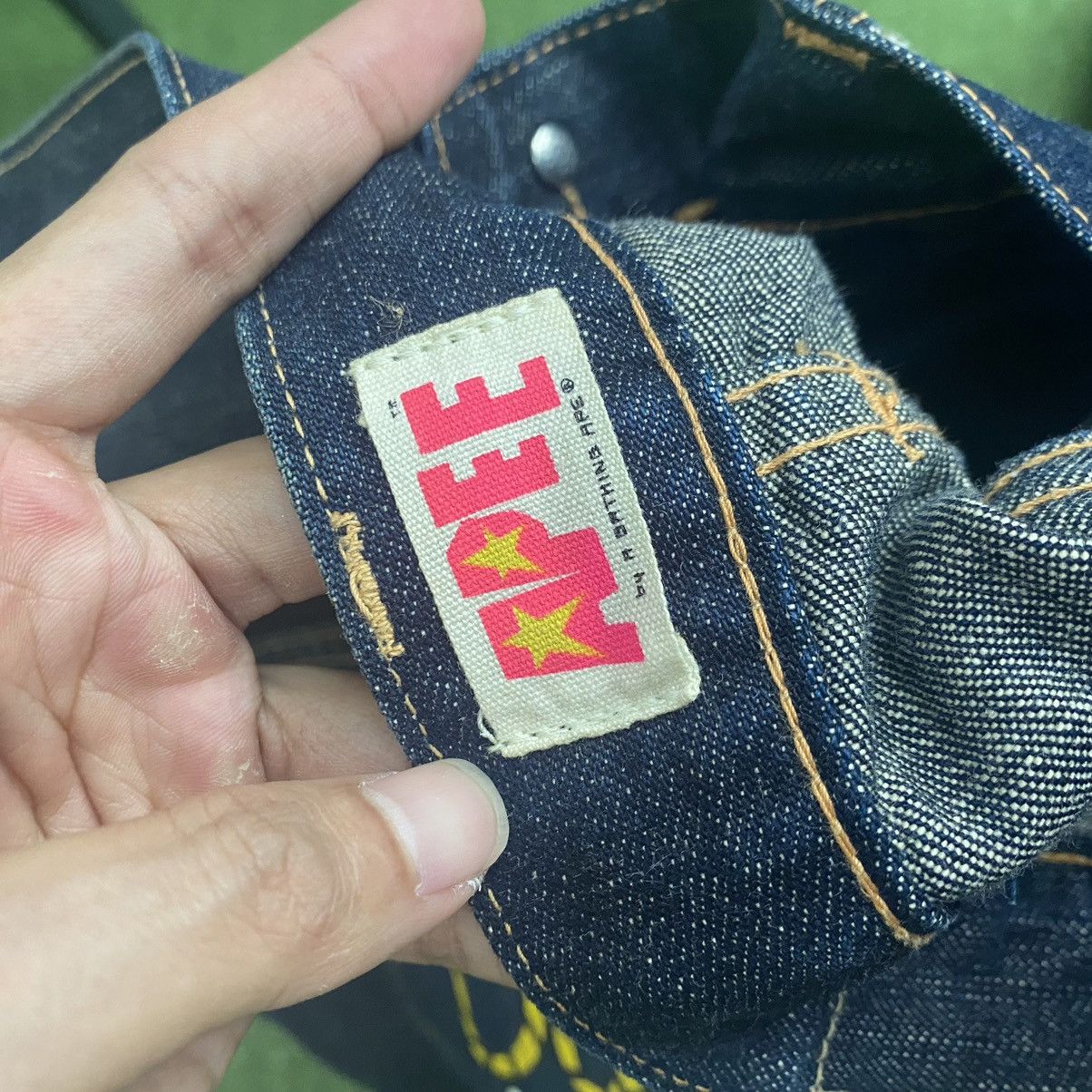 A Bathing Ape shall never kill デニム Bape Bathing Ape YellowRope 'Ape Shall Never Kill Ape