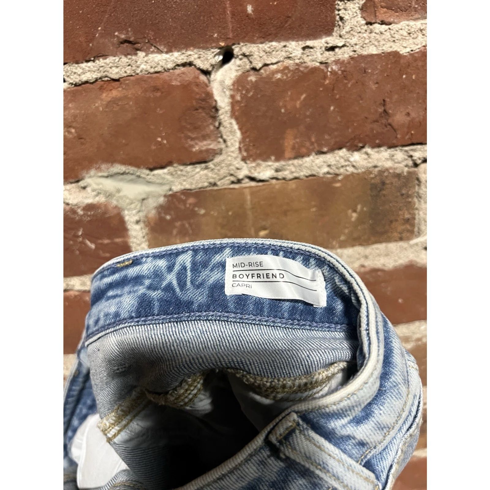 Vintage Lane Bryant Signature Fit Mid Rise Boyfriend Capri Womens Size 14 Jeans Blue Capris Size ONE SIZE - 4 Thumbnail