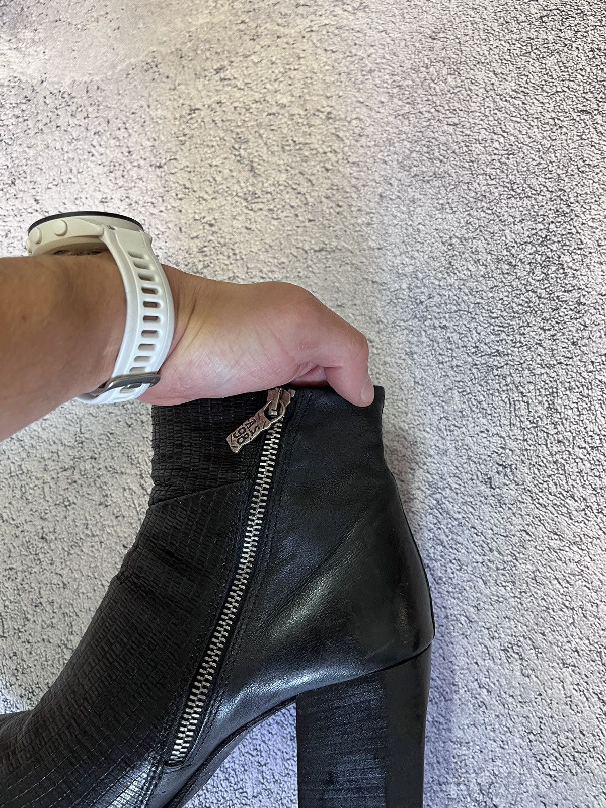 A.S.98 AS.98 Black Textured Leather Block Heel Boots Size 40 Size US 10 / IT 40 - 20 Thumbnail