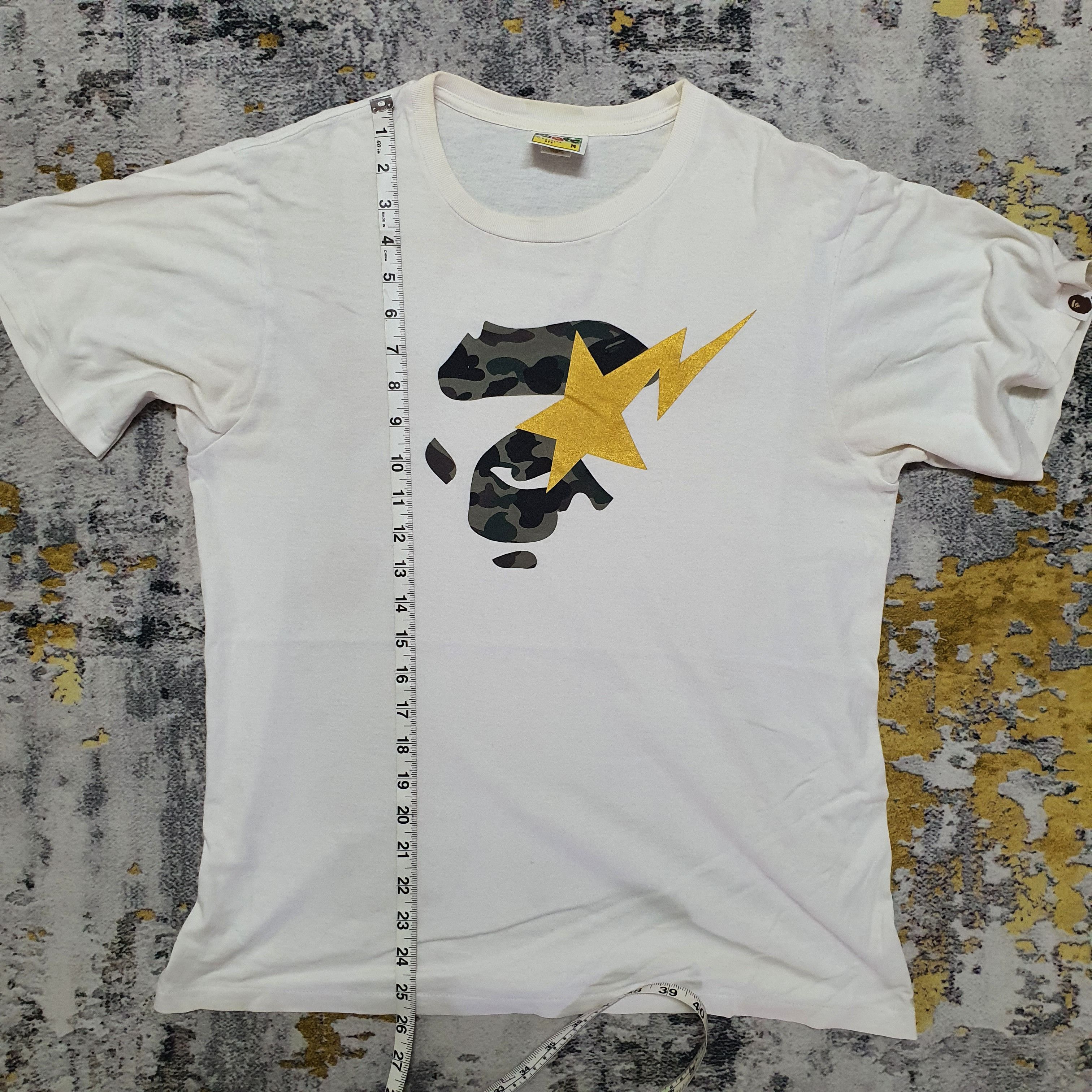 Bape BAPE 1st Camo Ape Face Sta Tee in white and yellow Size US M / EU 48-50 / 2 - 10 Thumbnail