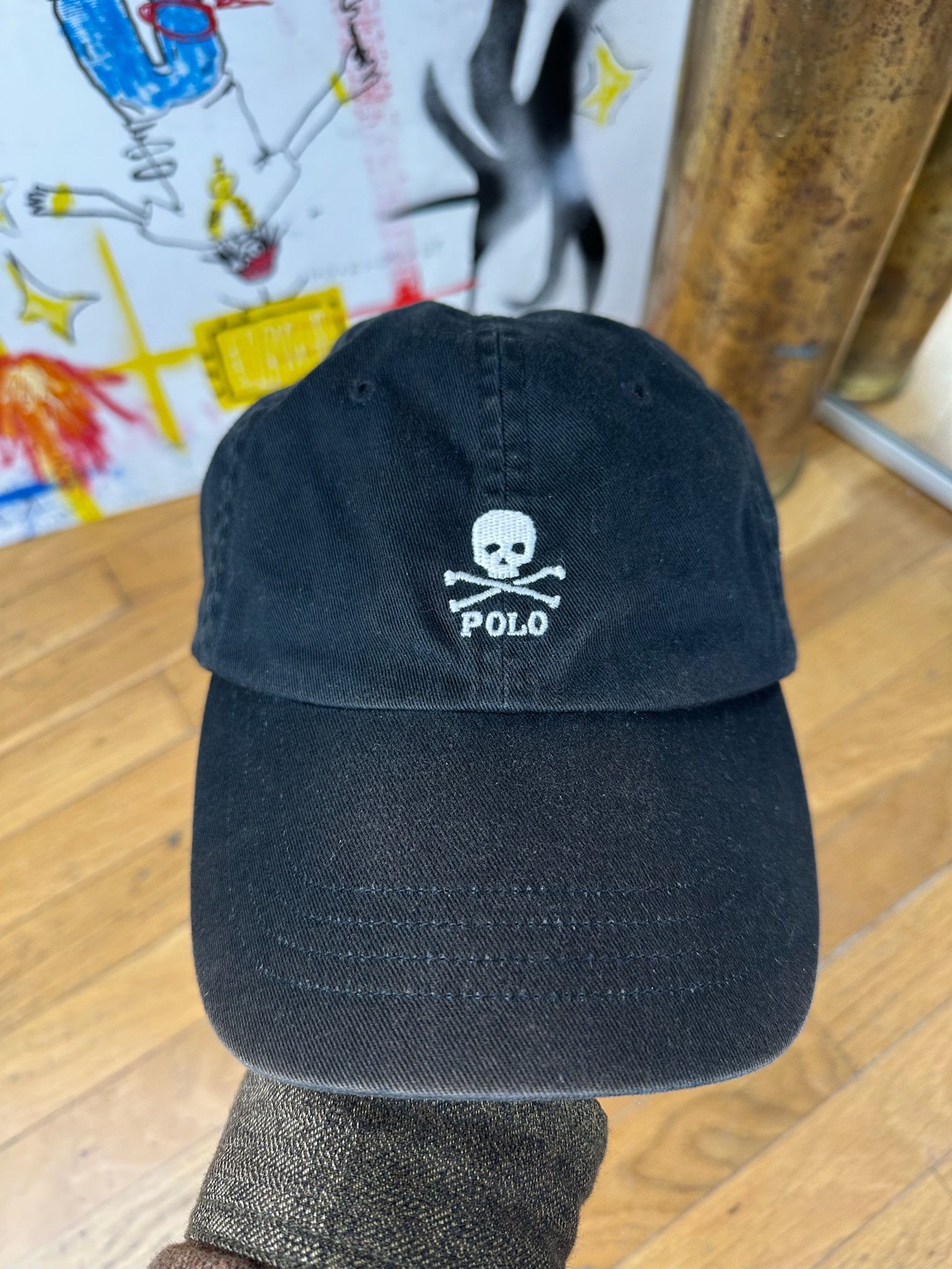 Vintage Ralph Lauren Skull Strapback Cap faded