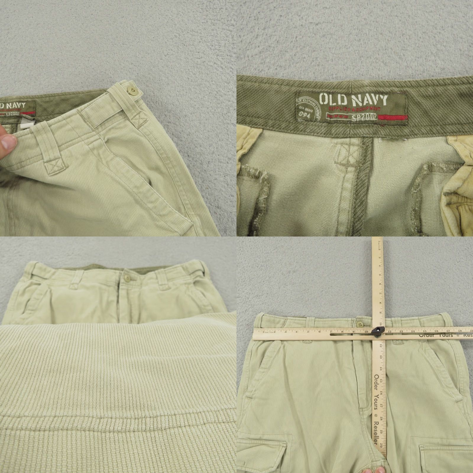 Old Navy VINTAGE Old Navy Baggy Cargo Pants Men 32 Corduroy 5-Pocket 10 Leg Opening Wide-Leg Beige 90s Grunge Hip Hop USA Mens Size US 32 / EU 48 - 8 Thumbnail