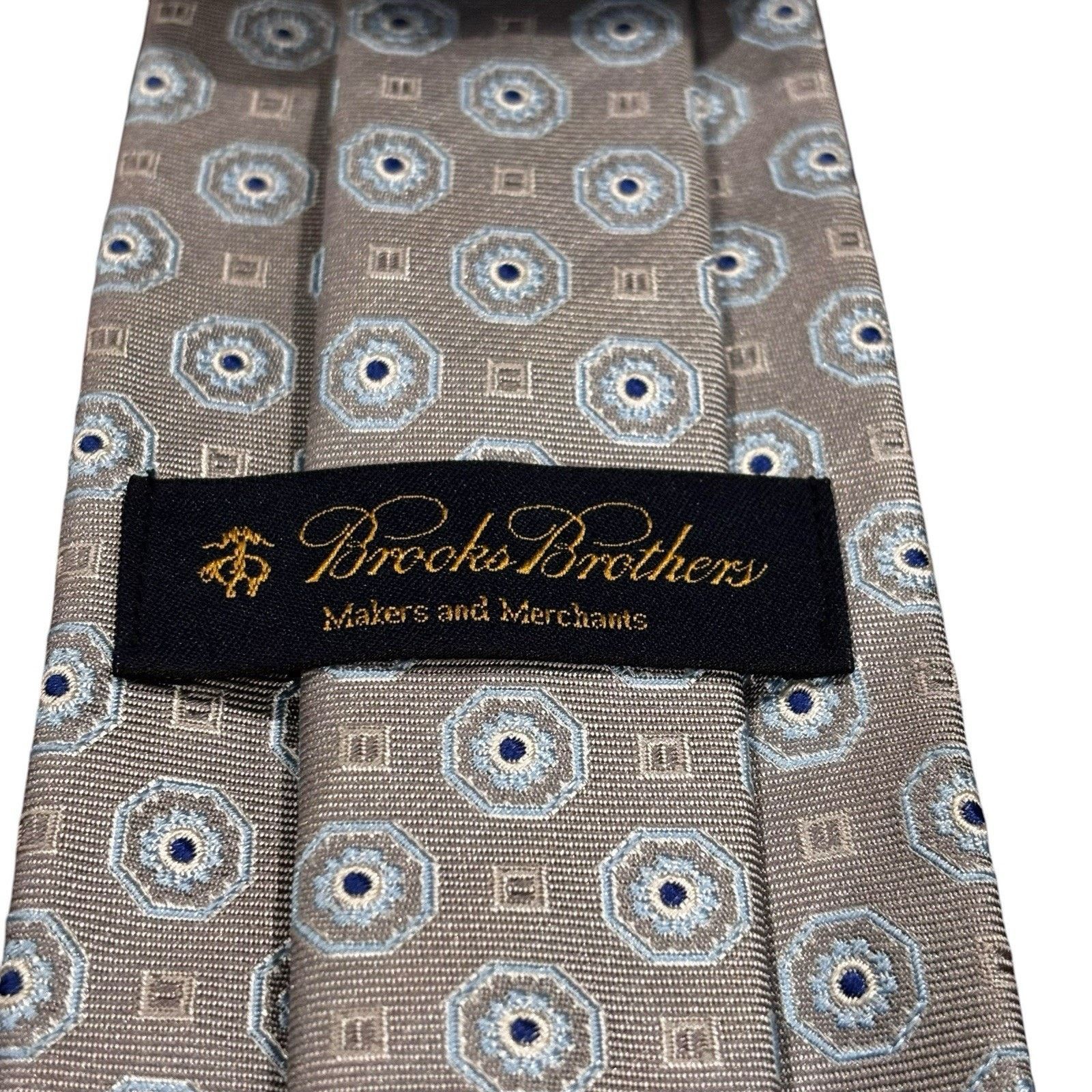 Brooks Brothers Brooks Bros Makers & Merchants Silk Tie Silver Medallion Size ONE SIZE - 3 Thumbnail