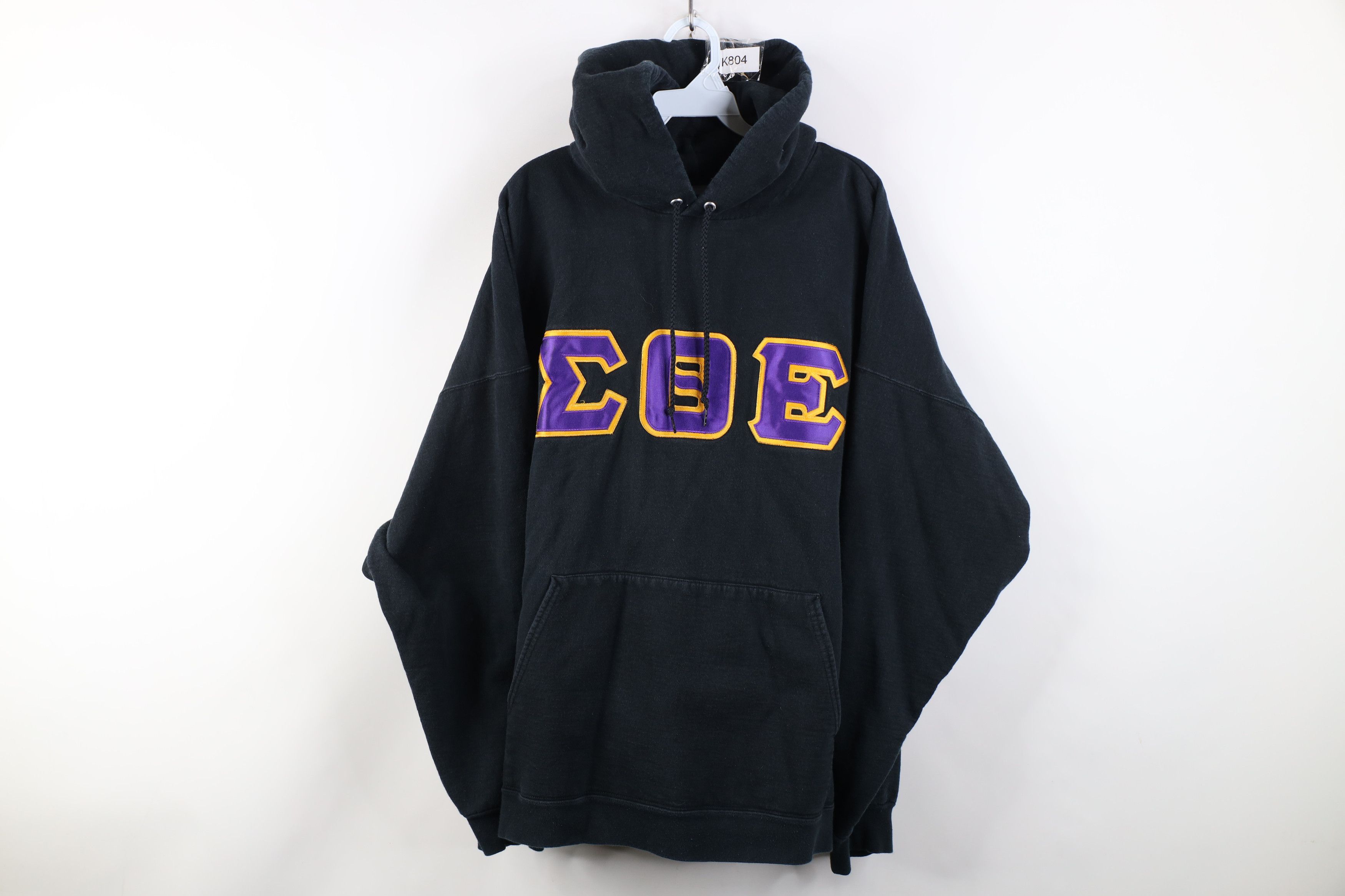 Vintage Vintage Theta Epsilon Fraternity Hoodie Sweatshirt Black Size US XXL / EU 58 / 5 - 1 Thumbnail