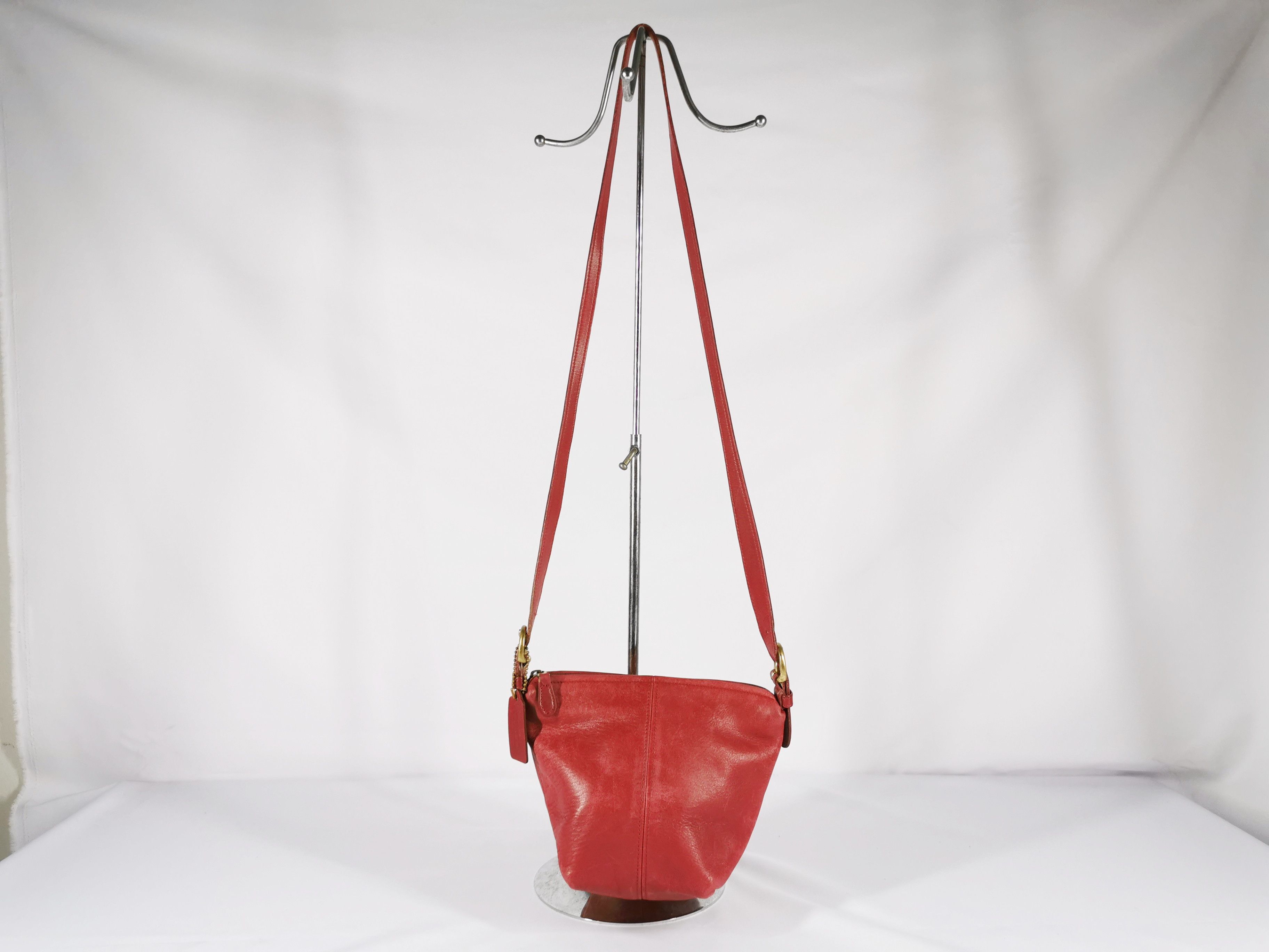 Vintage Coach Mini Bucket Leather Crossbody Bag