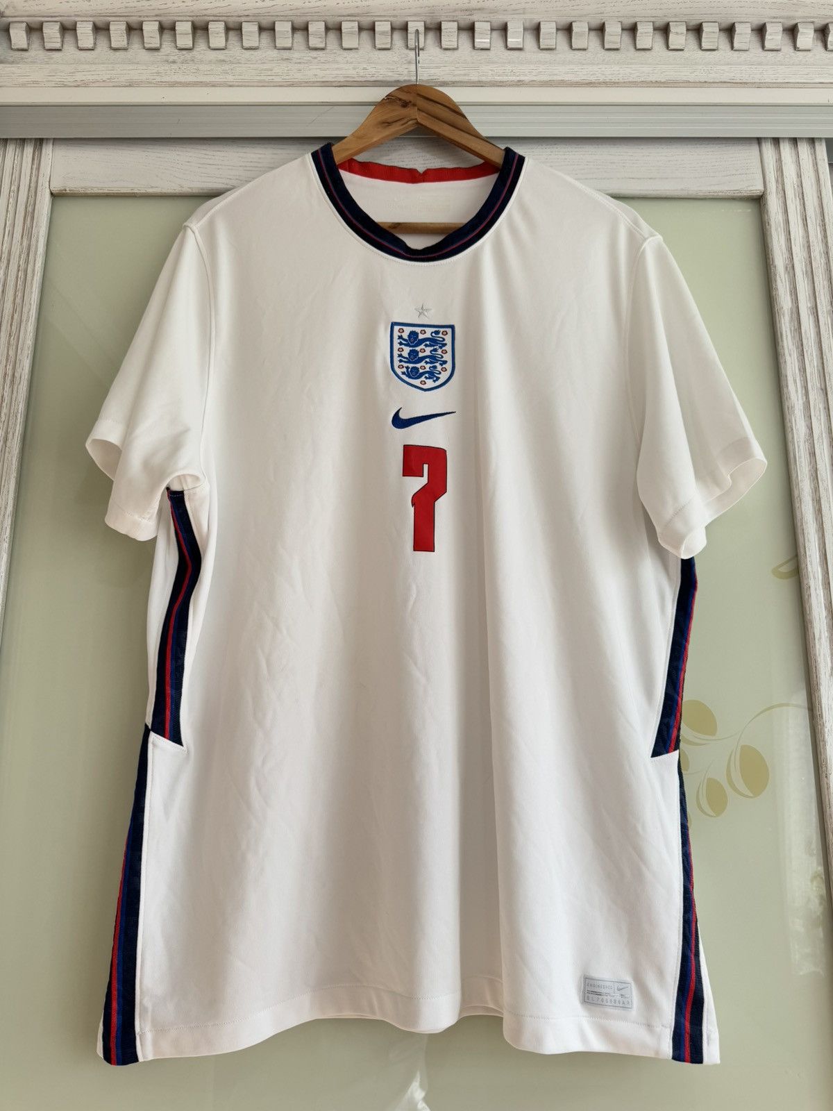 Nike Jack Grealish #7 England 2020-2021 Home Soccer Jersey Kit Size US XXL / EU 58 / 5 - 6 Thumbnail