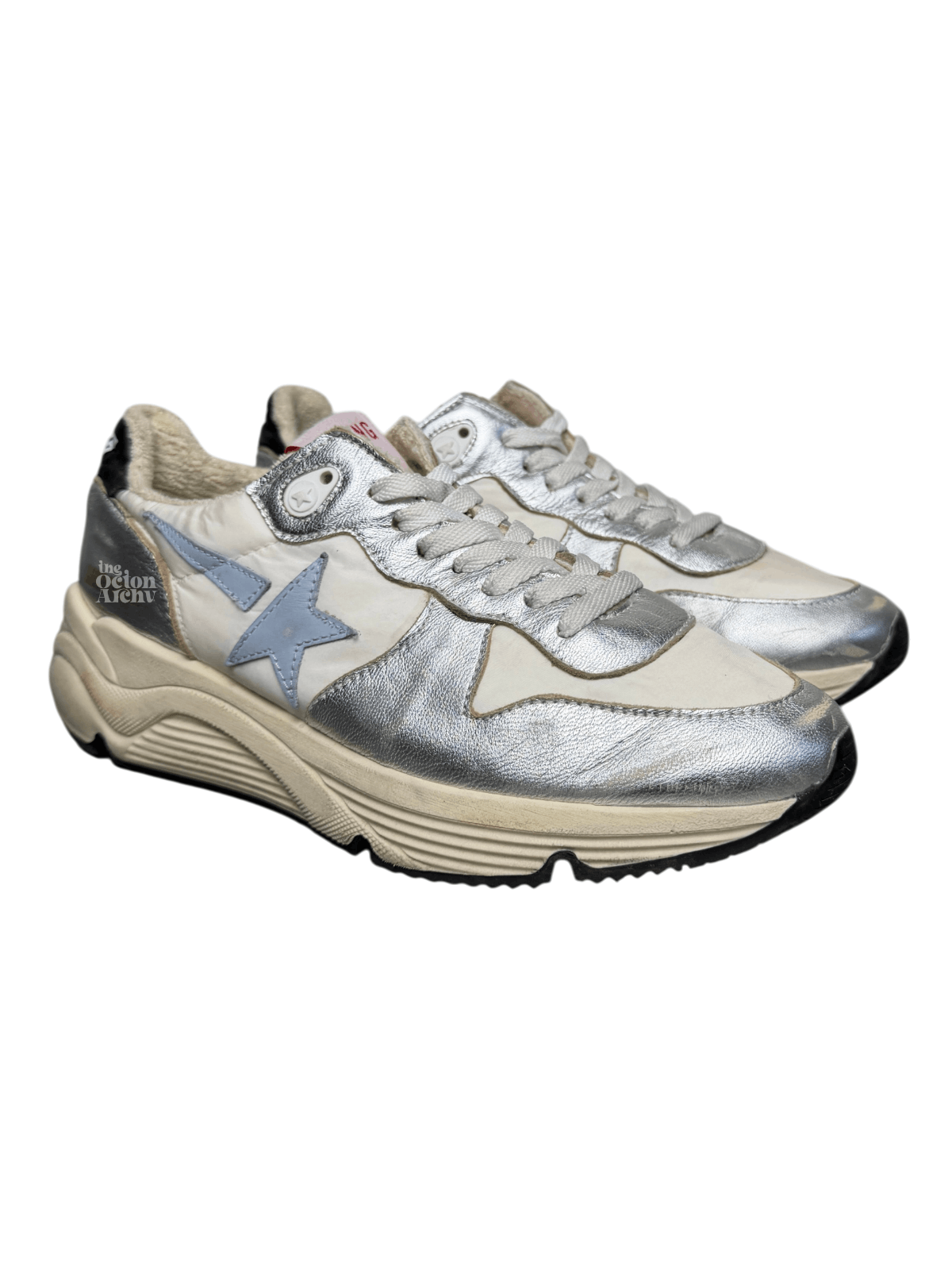 Golden Goose Golden Goose Wmns Running Sole Sneaker Silver/White/Blue Size US 9 / IT 39 - 1 Thumbnail