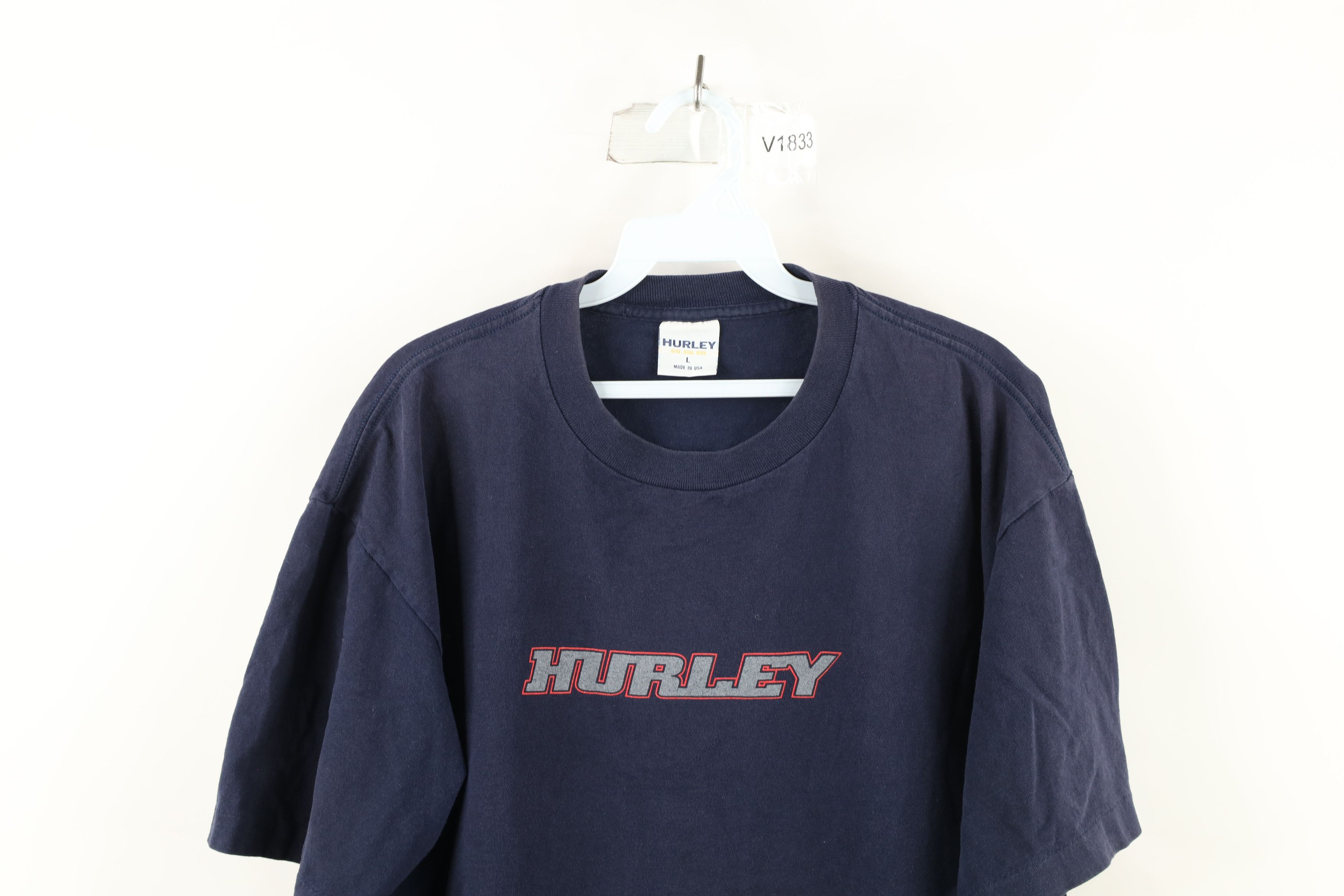 Hurley × Vintage Vintage 90s Hurley Surfing Out Double Sided T-Shirt Blue USA Size US L / EU 52-54 / 3 - 2 Thumbnail