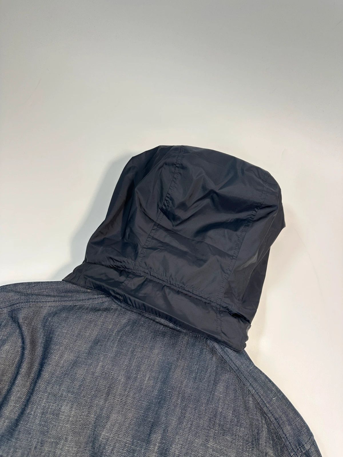 Prada Prada Sport FW04 Denim Blue Hybrid Down Puffer Hooded Jacket Size US L / EU 52-54 / 3 - 6 Thumbnail