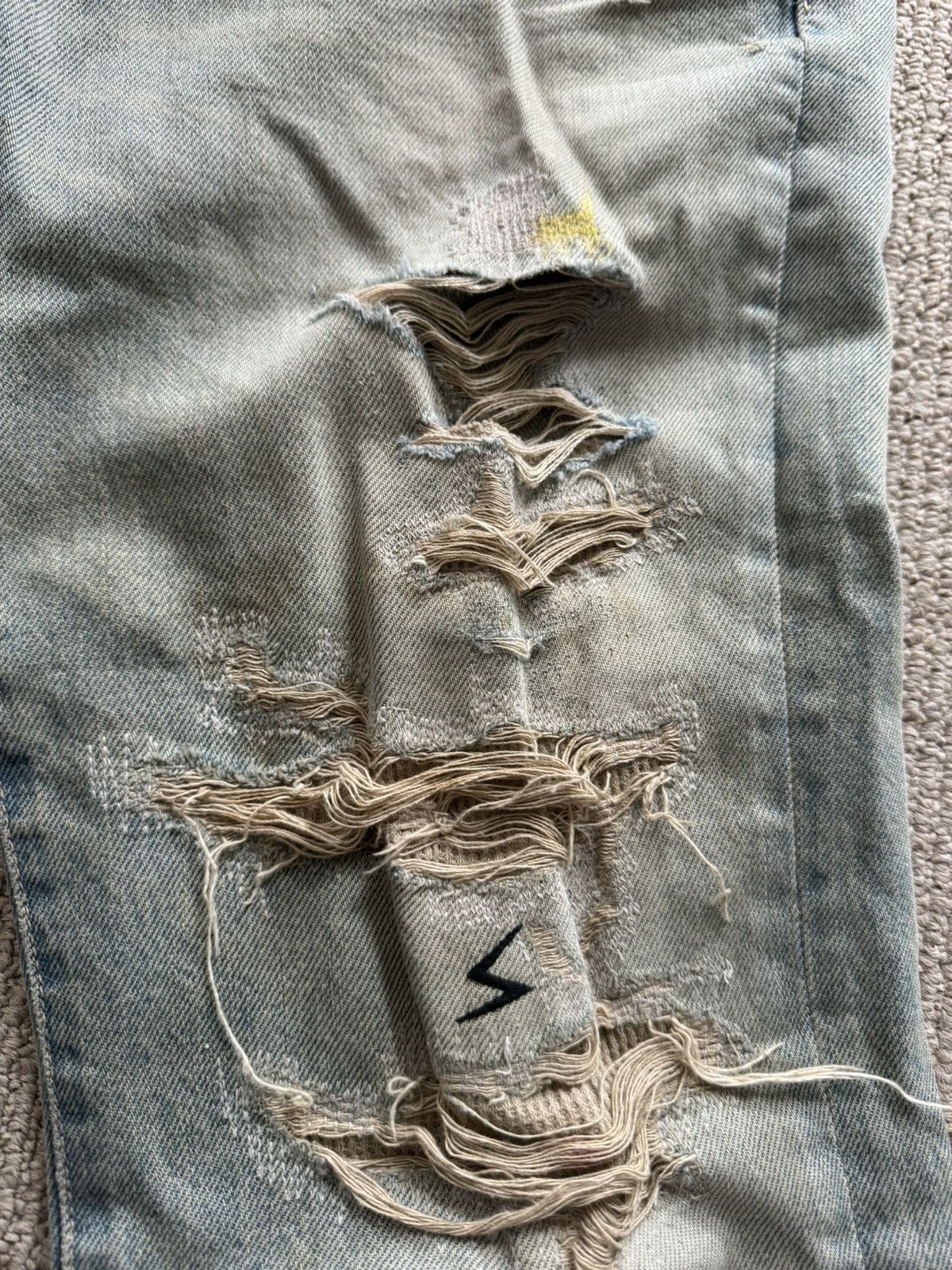 Undercover SS05 But Beautiful Patchwork Crash Denim Size US 29 - 2 Thumbnail