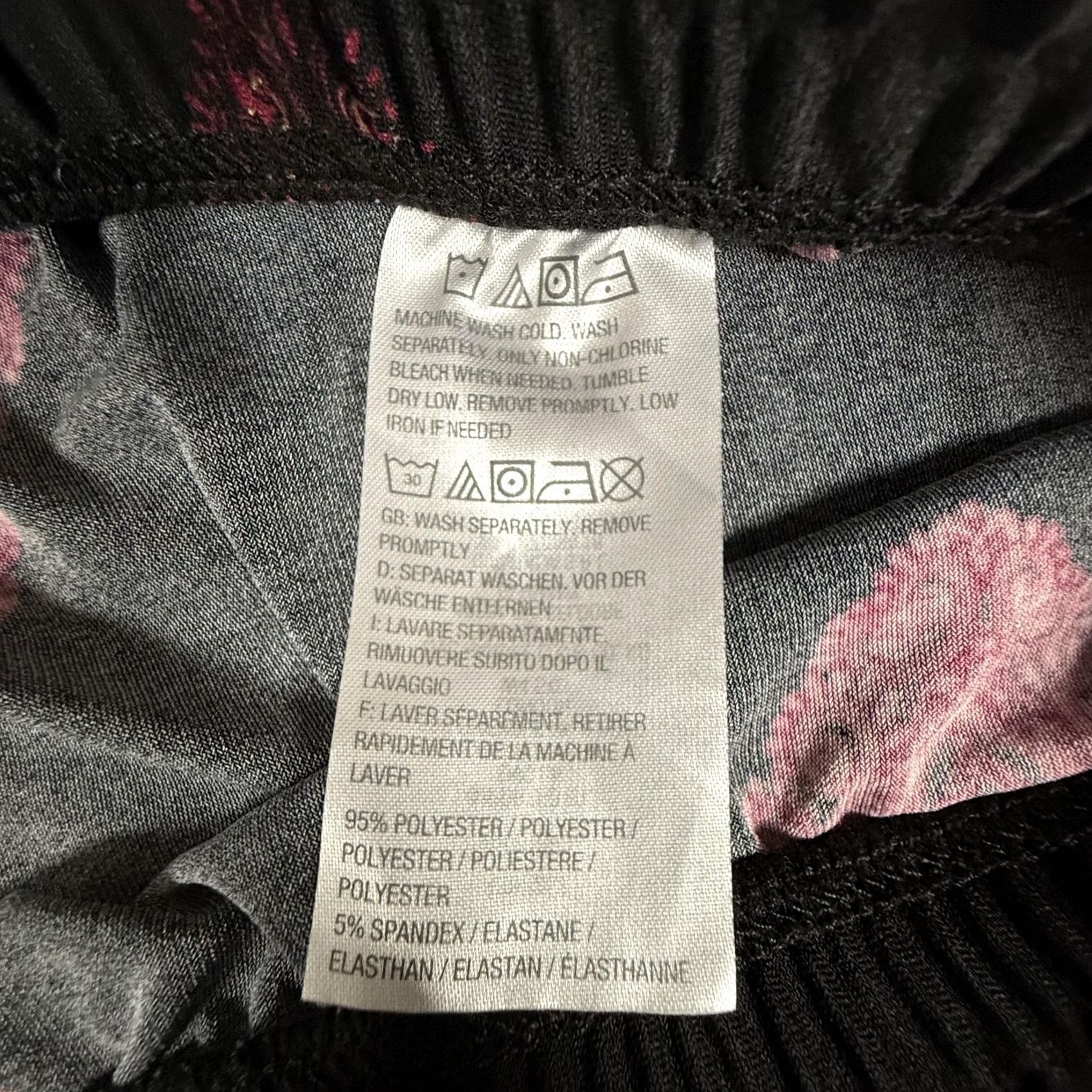 Vintage Susan Graver Pants Womens XL Black Red Paisley Stretch Pull On Boho Festival Size 36" / US 14 / IT 50 - 3 Thumbnail
