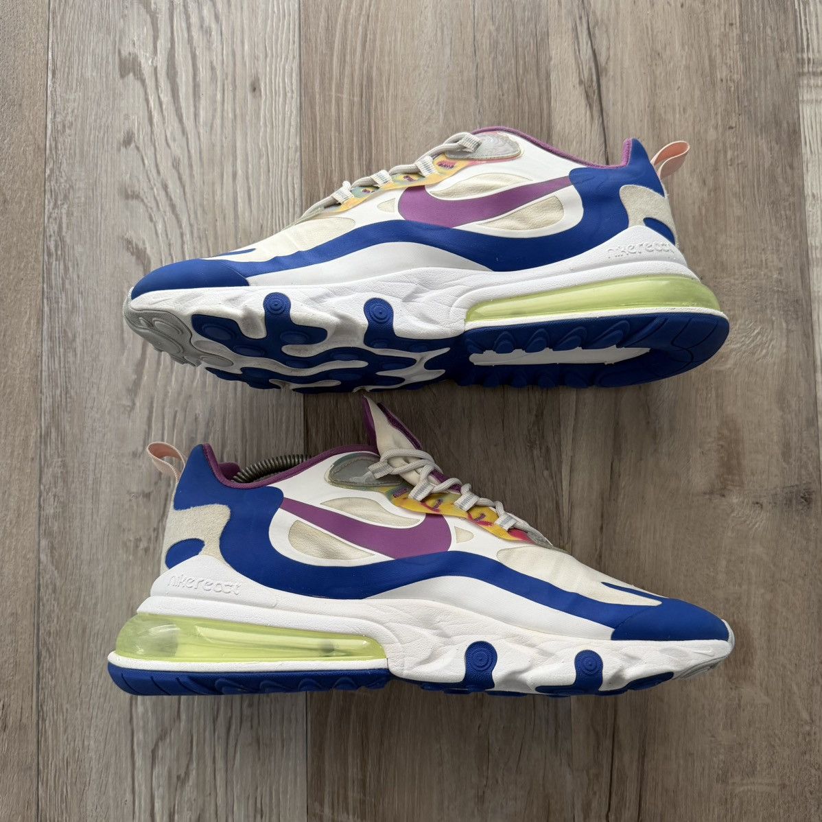 Nike NIKE • Nike Air Max 270 React "White Berry Royal" (10M) Size US 10 / EU 43 - 2 Thumbnail