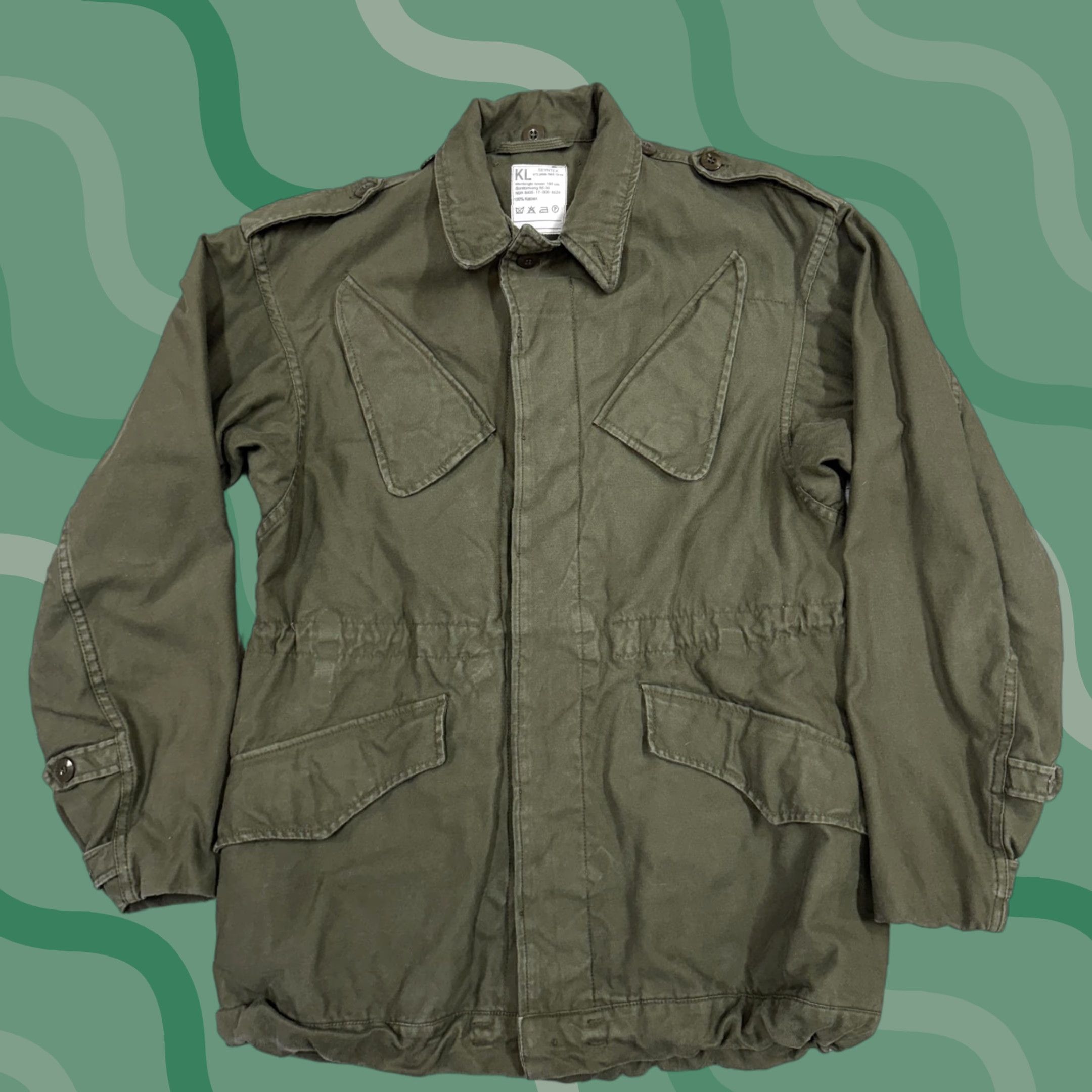 Vintage VINTAGE Dutch Military Jacket Mens Small Green Field Coat Cotton KL Seyntex 80s Size US S / EU 44-46 / 1 - 1 Thumbnail