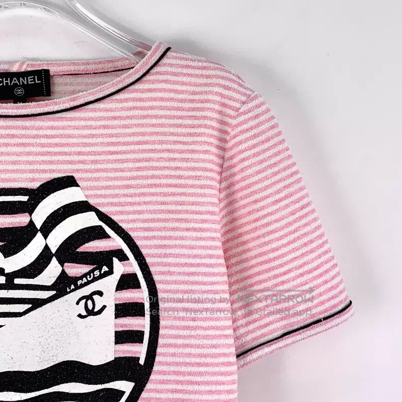 Chanel Chanel Cruise Series Pink Striped Sailor Print Cotton Roun Size XS / US 0-2 / IT 36-38 - 3 Thumbnail