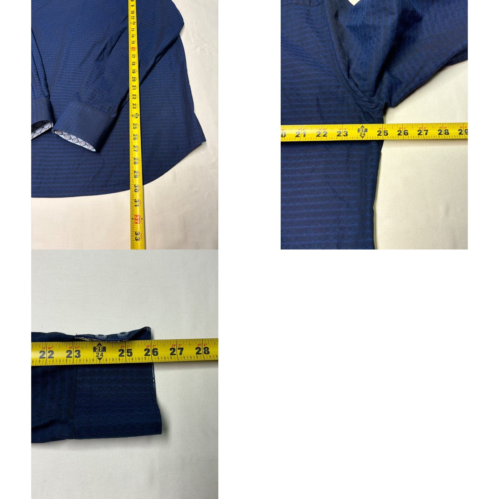 Robert Graham Robert Graham Mens Shirt Long Sleeve Button-Down Navy Blue Geometric Classic Fit Button-Up Collared Cotton Blend Cotton Spandex Size US L / EU 52-54 / 3 - 8 Thumbnail