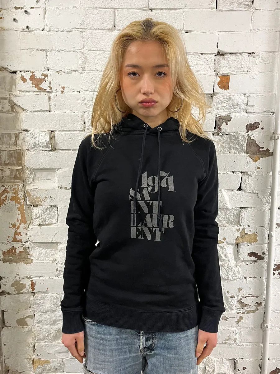 Saint Laurent Paris SS2018 Saint Laurent Black Propaganda Printed Hoodie Size XS / US 0-2 / IT 36-38 - 1 Thumbnail