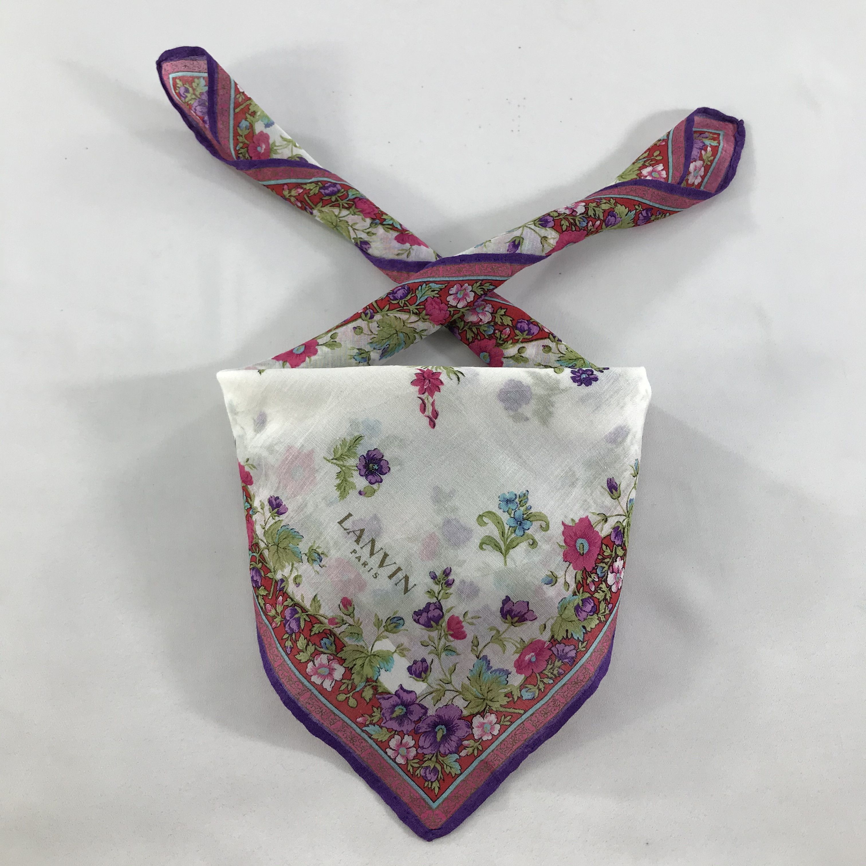 Lanvin × Vintage Lanvin Bandana / Handkerchief / Neckerchief - S1558 Size ONE SIZE - 3 Thumbnail
