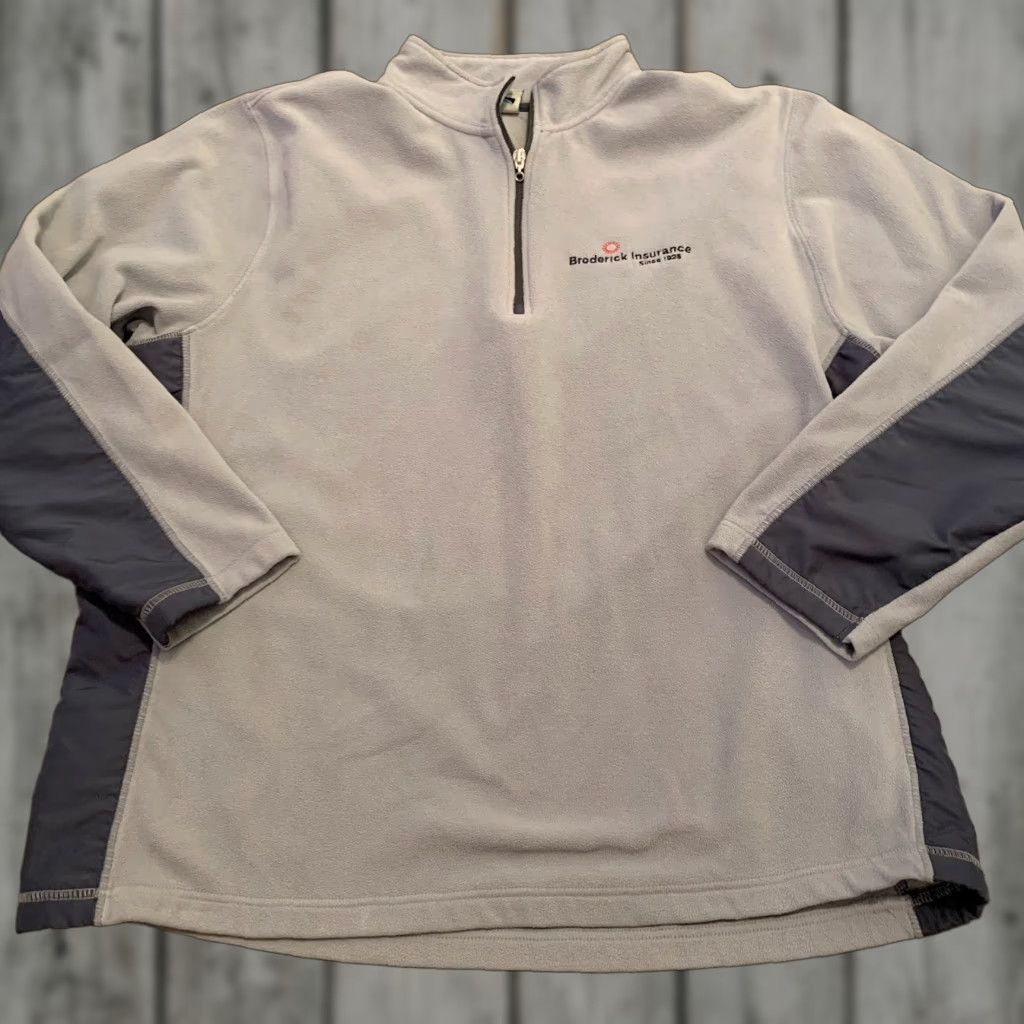 Alo Alo 1/4 Zip Fleece Pullover Mens XXL Gray Dark Elbow Patches Insets Broderick Logo Zipper Mock Neck Long Sleeve Sweatshirt Pullover Size US XXL / EU 58 / 5 - 1 Thumbnail