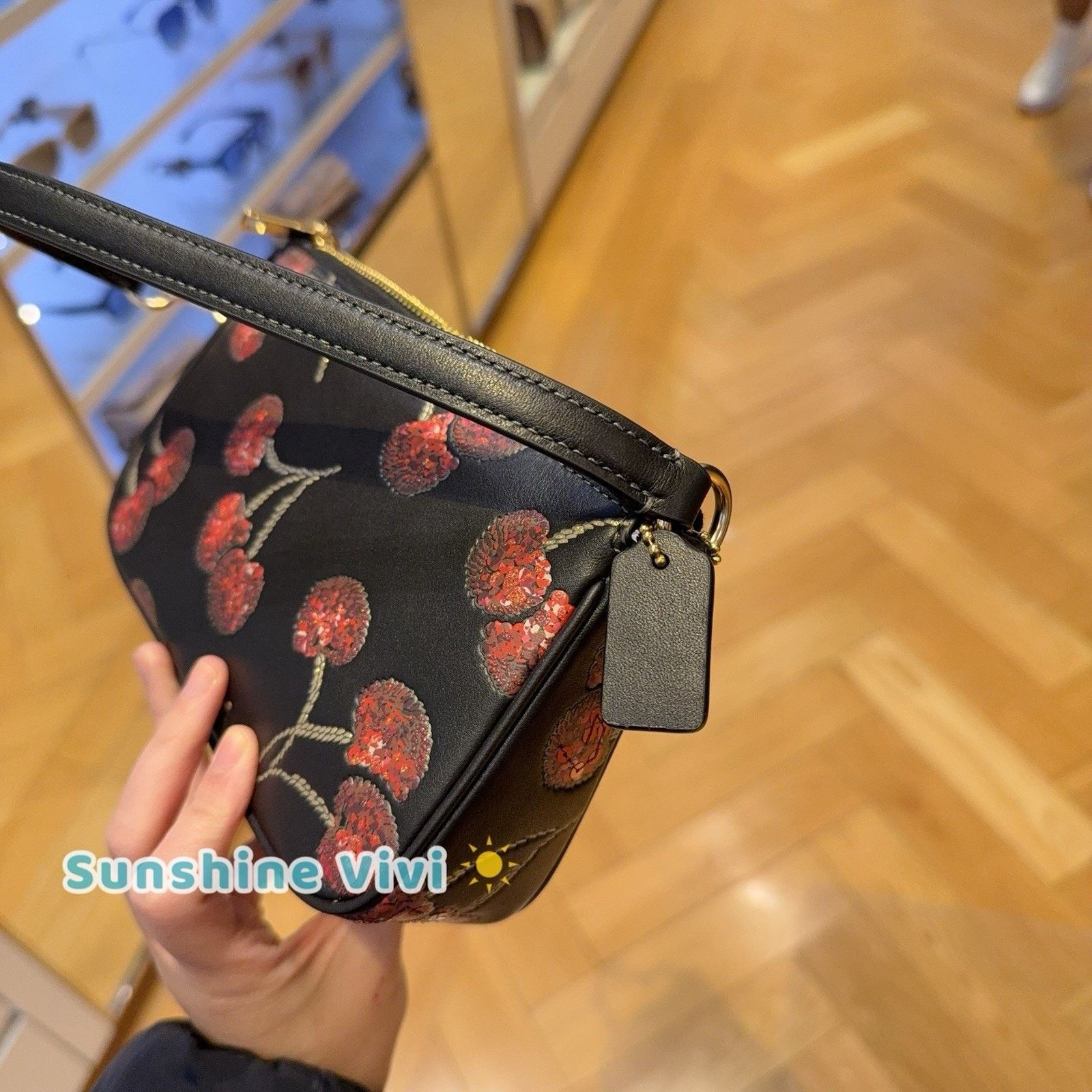 Coach NWT Coach Nolita 19 Cherry Print CCZ21 Gold/Black Multi Size ONE SIZE - 3 Thumbnail