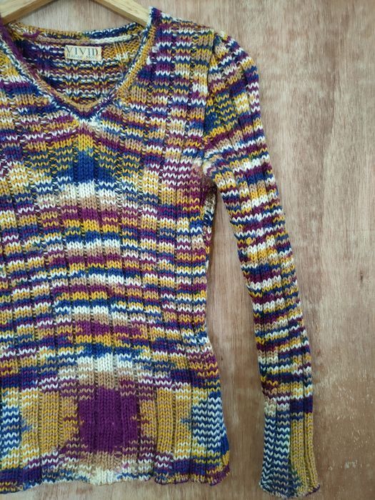 Hanae Mori Vivid Hanea Mori rainbow knitwear art vintage #46-573DLL Size S / US 4 / IT 40 - 7 Thumbnail