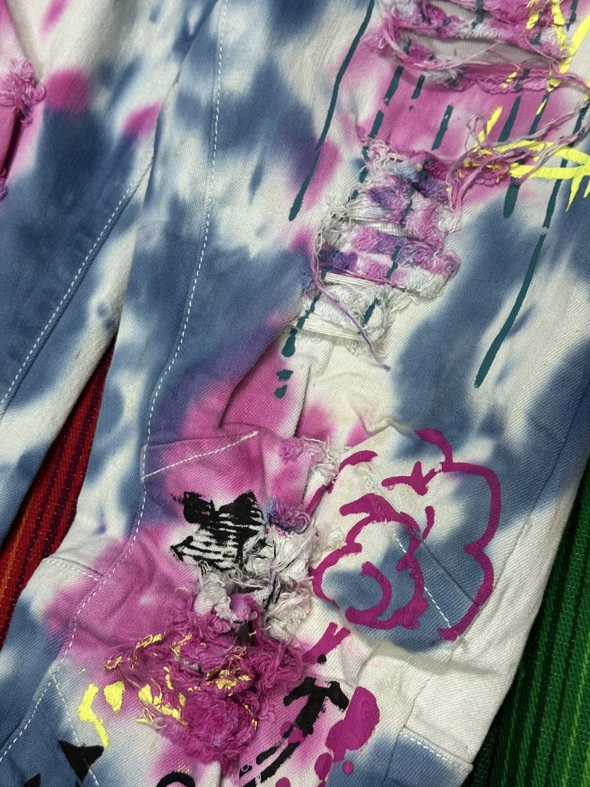 Kapital Distress Style Kloud 9 Strench Denim Brand Multicolour . Size US 32 / EU 48 - 10 Thumbnail