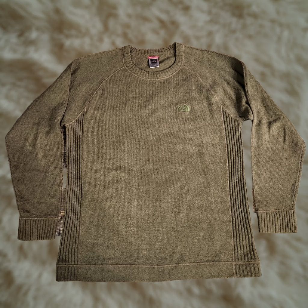 The North Face The North Face Sweater Mens Large Olive Green Wool Blend Crewneck Raglan Logo Size US L / EU 52-54 / 3 - 1 Thumbnail